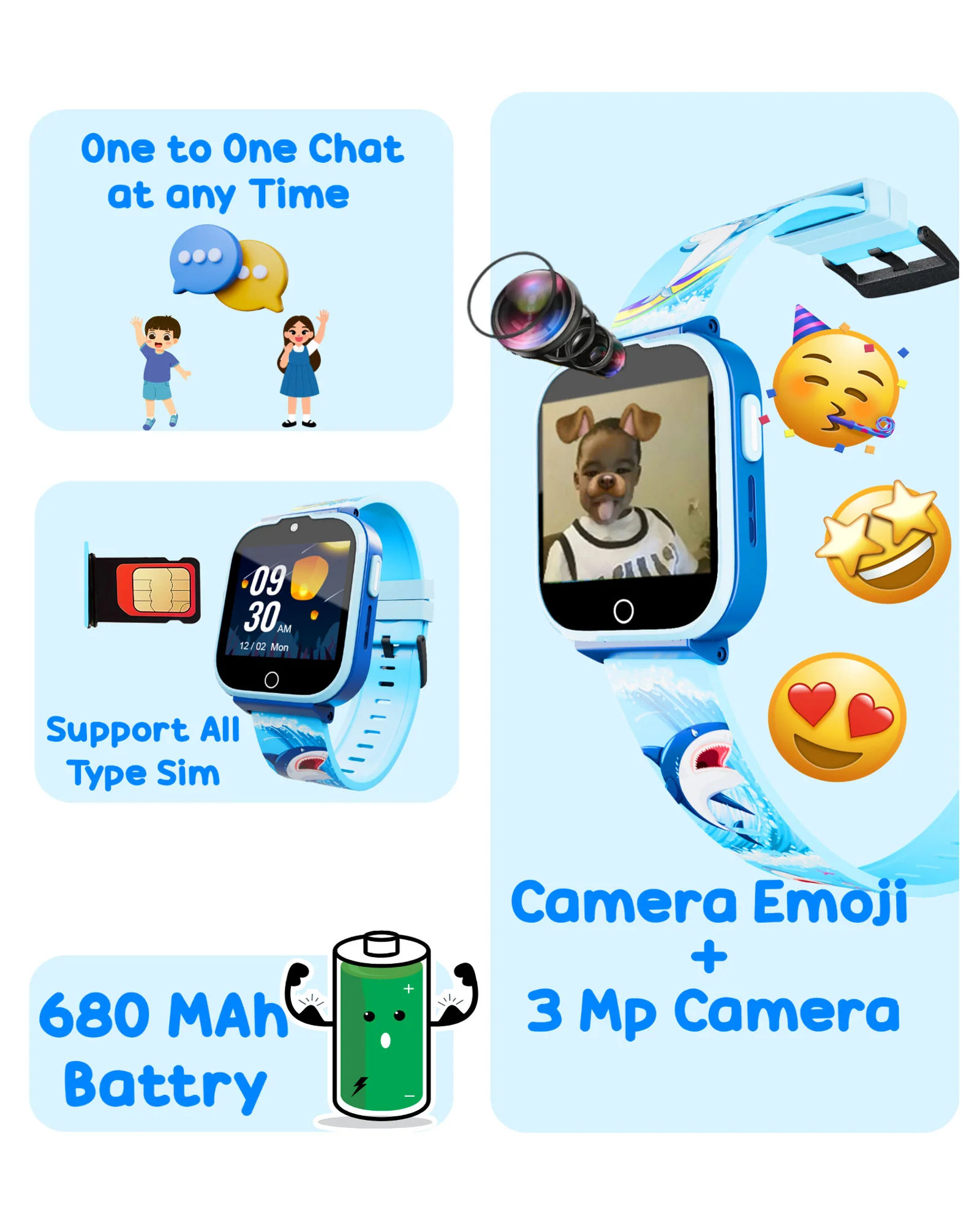 Spiky Cyclops 4g Voice Calling Kids Smartwatch - Image 9