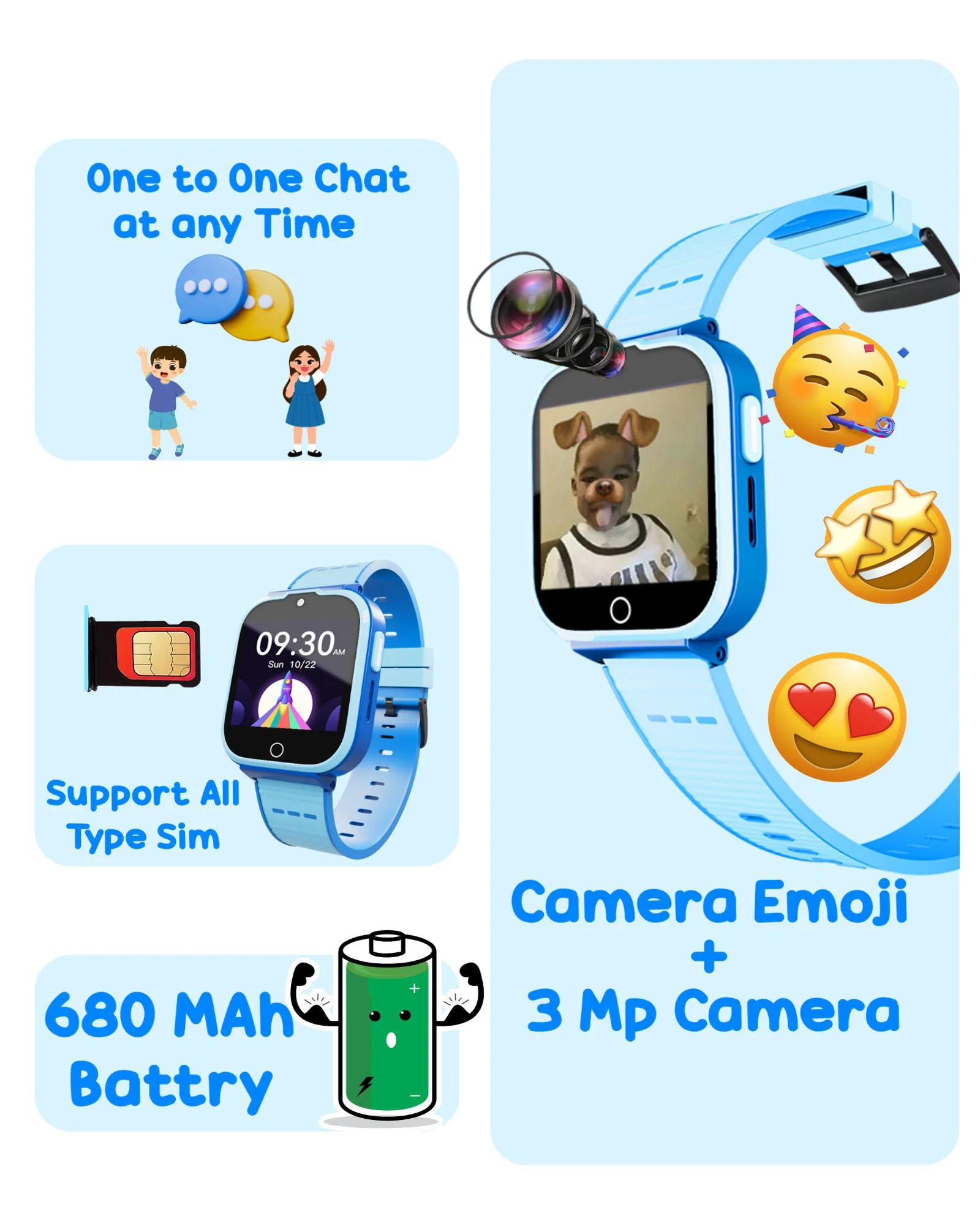 Spiky 4G Cyclops 4g Voice Calling Kids Smartwatch - Image 41