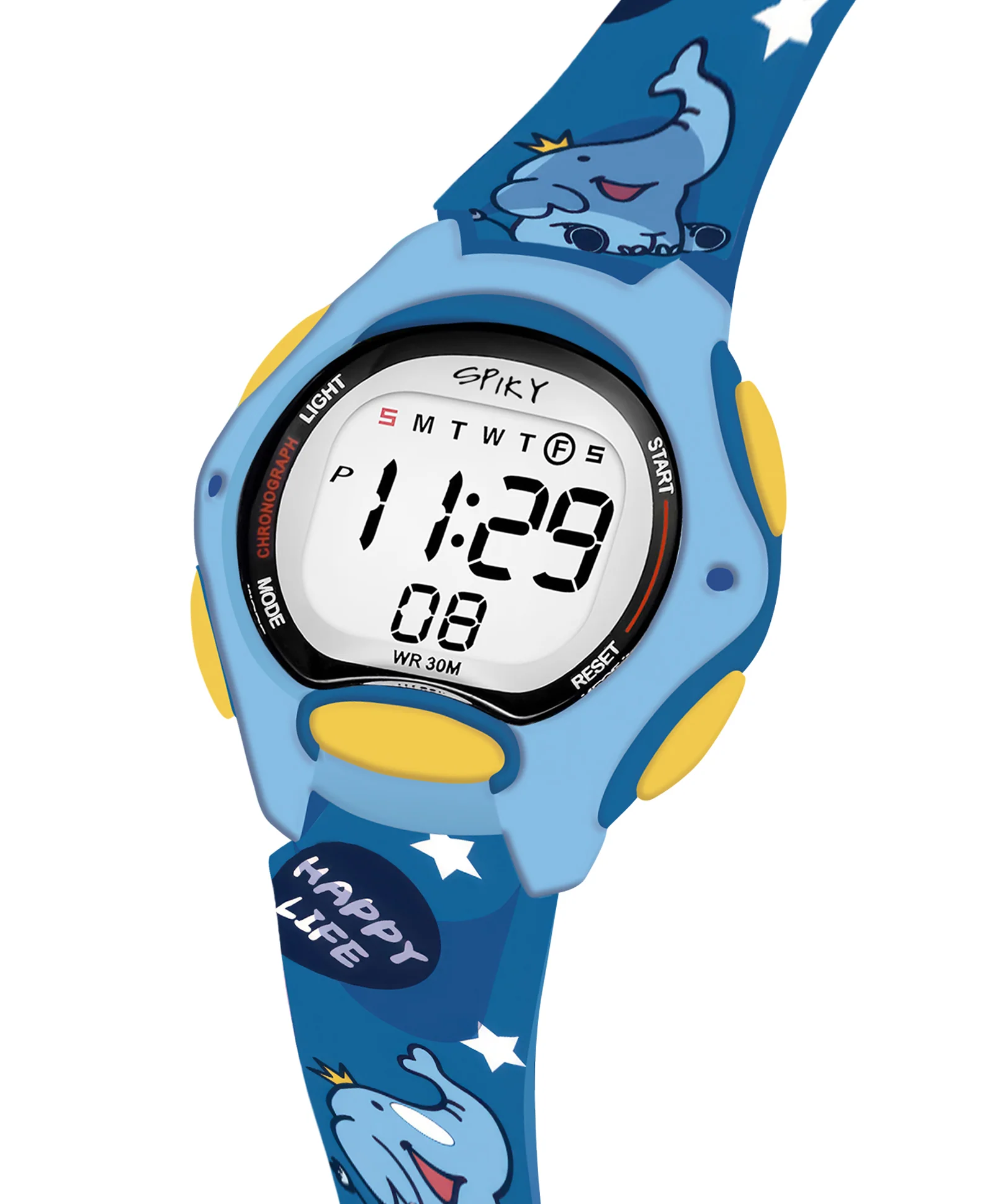 Spiky Eva18 Printed Strap Round Sports Digital Watch - Image 10