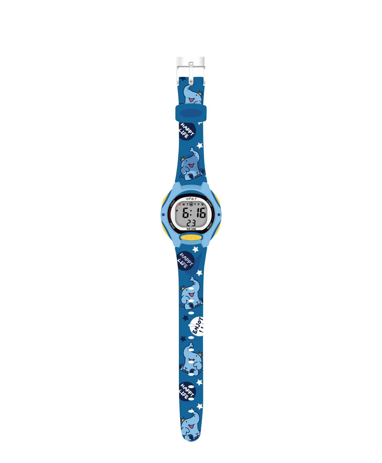 Spiky Eva18 Printed Strap Round Sports Digital Watch - Image 44
