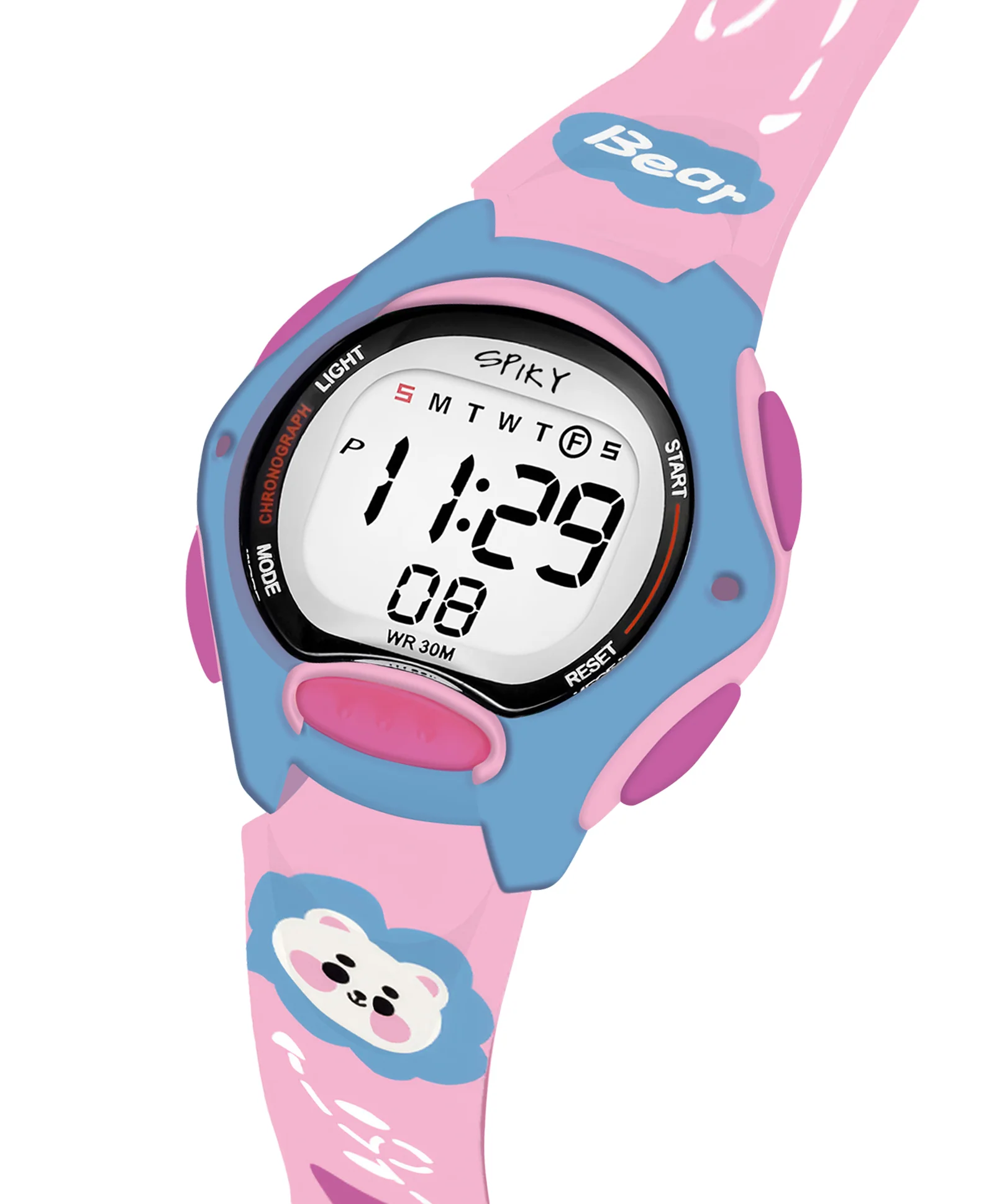 Spiky Eva18 Printed Strap Round Sports Digital Watch - Image 22
