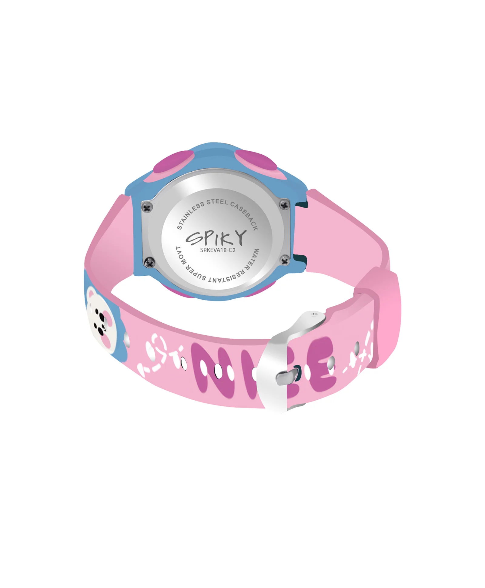 Spiky Eva18 Printed Strap Round Sports Digital Watch - Image 23