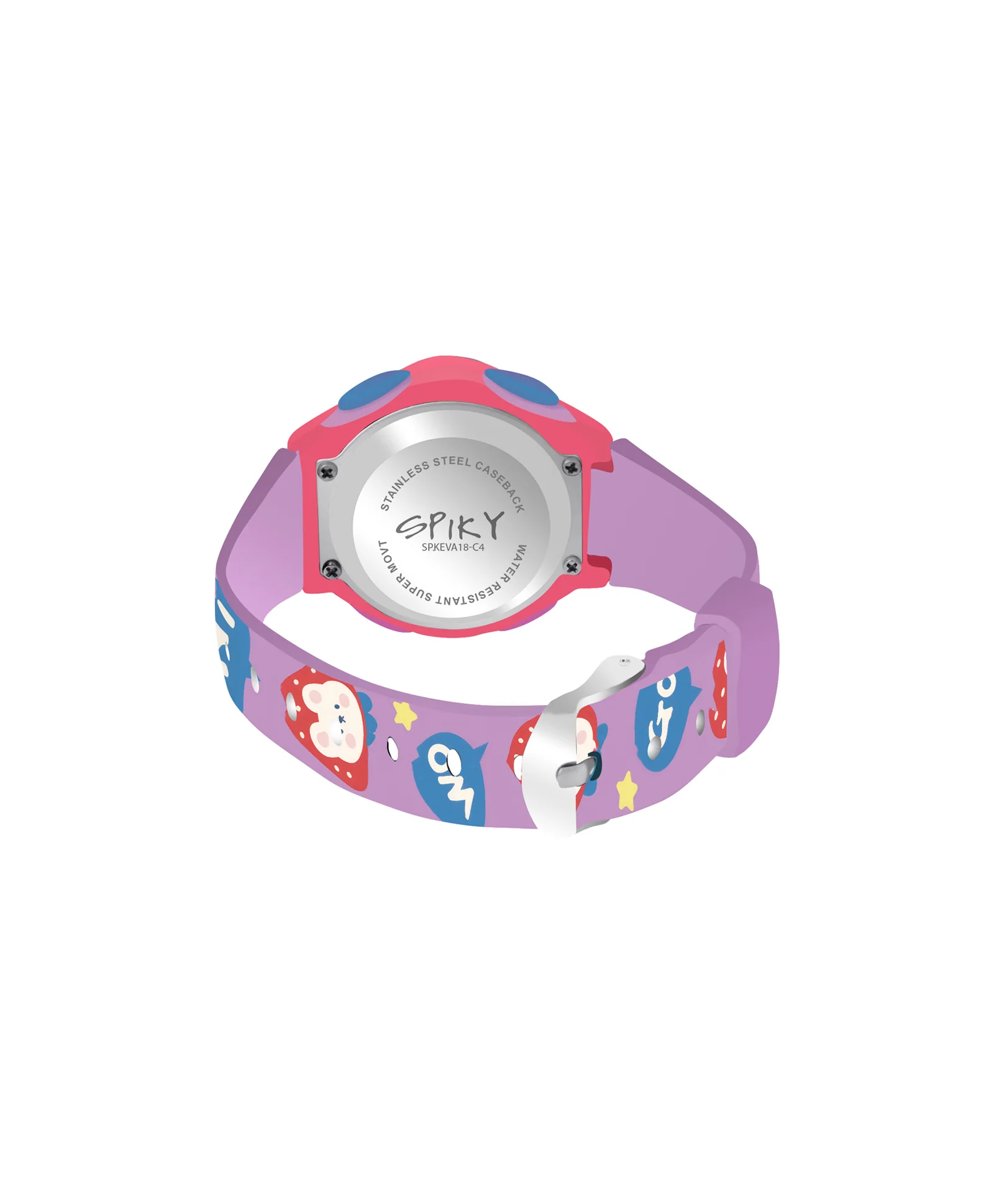 Spiky Eva18 Printed Strap Round Sports Digital Watch - Image 35