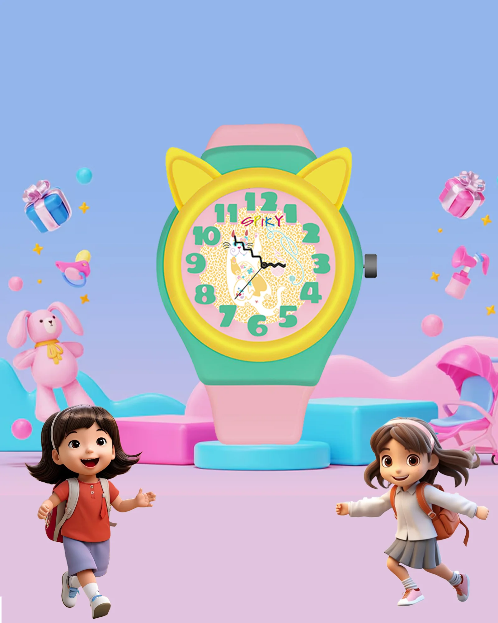 Spiky Fun & Cute Design Analog Kids Watch EVA35 - Image 26