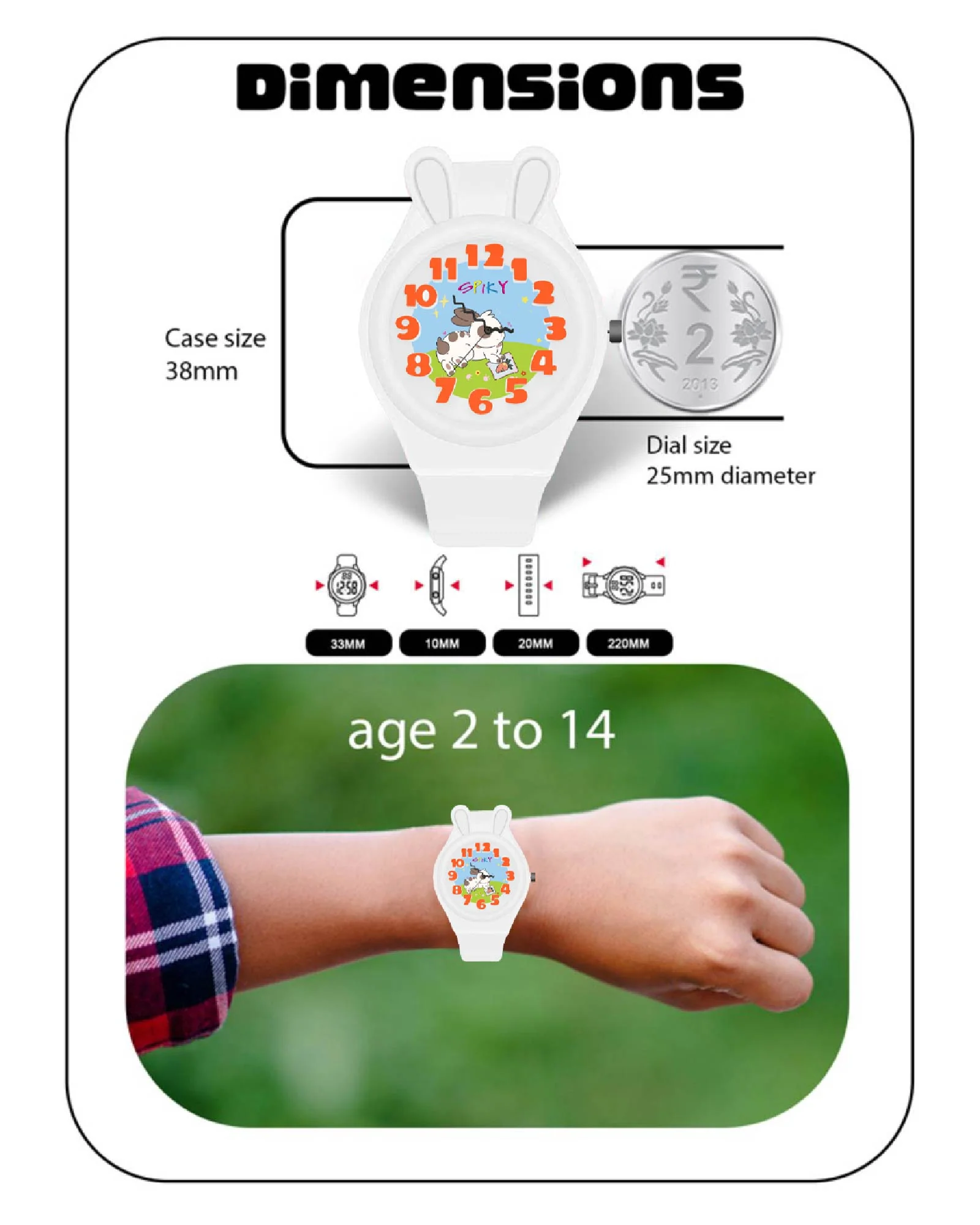 Spiky Fun & Cute Design Analog Kids Watch EVA35 - Image 4