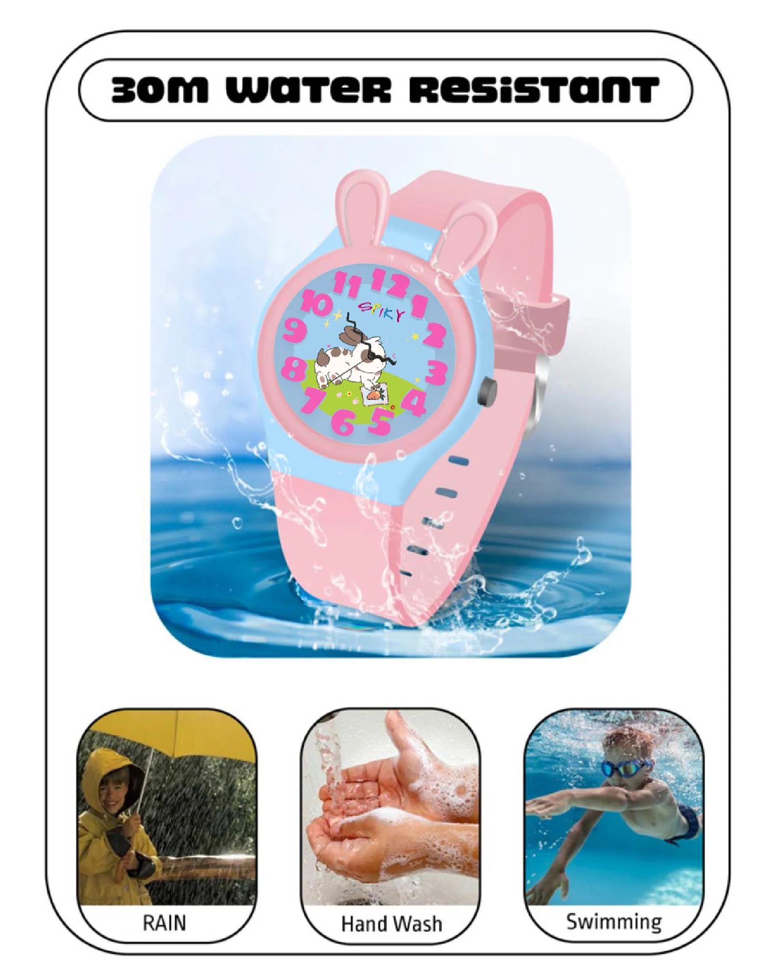 Spiky Fun & Cute Design Analog Kids Watch EVA35 - Image 23
