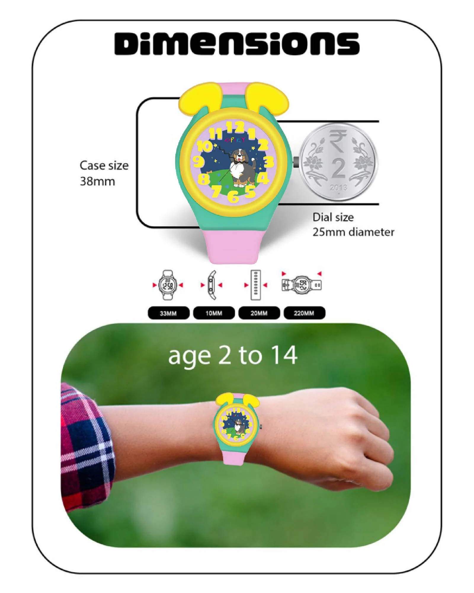 Spiky Fun & Cute Design Analog Kids Watch EVA35 - Image 21