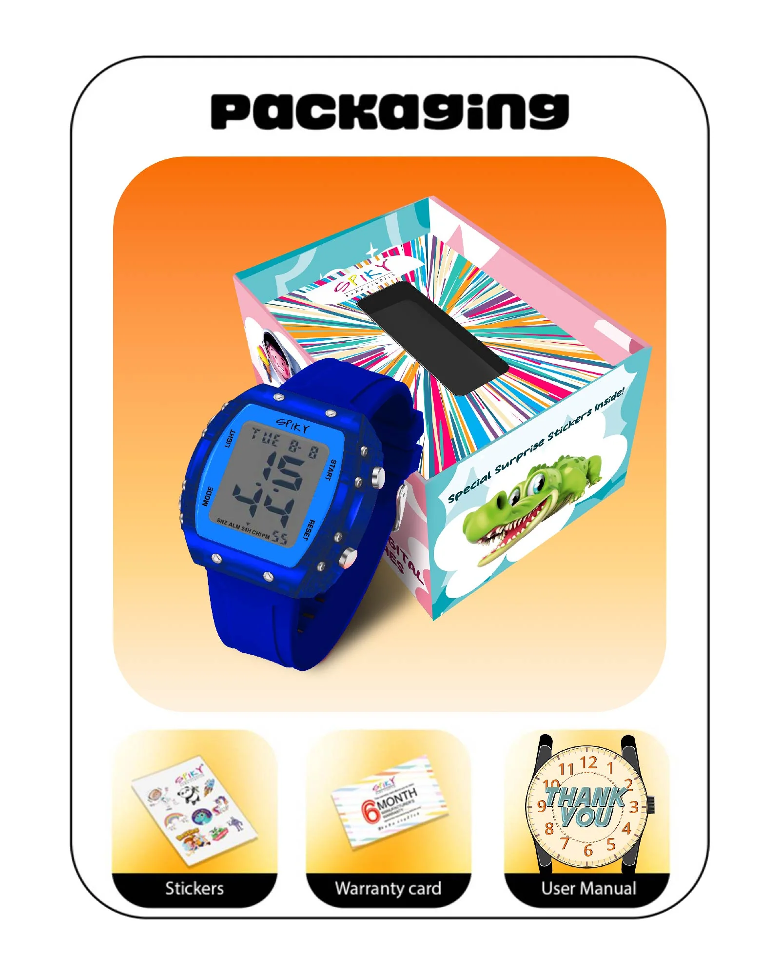 Spiky Digital Sports Watch for Kids EVA36 - Image 12
