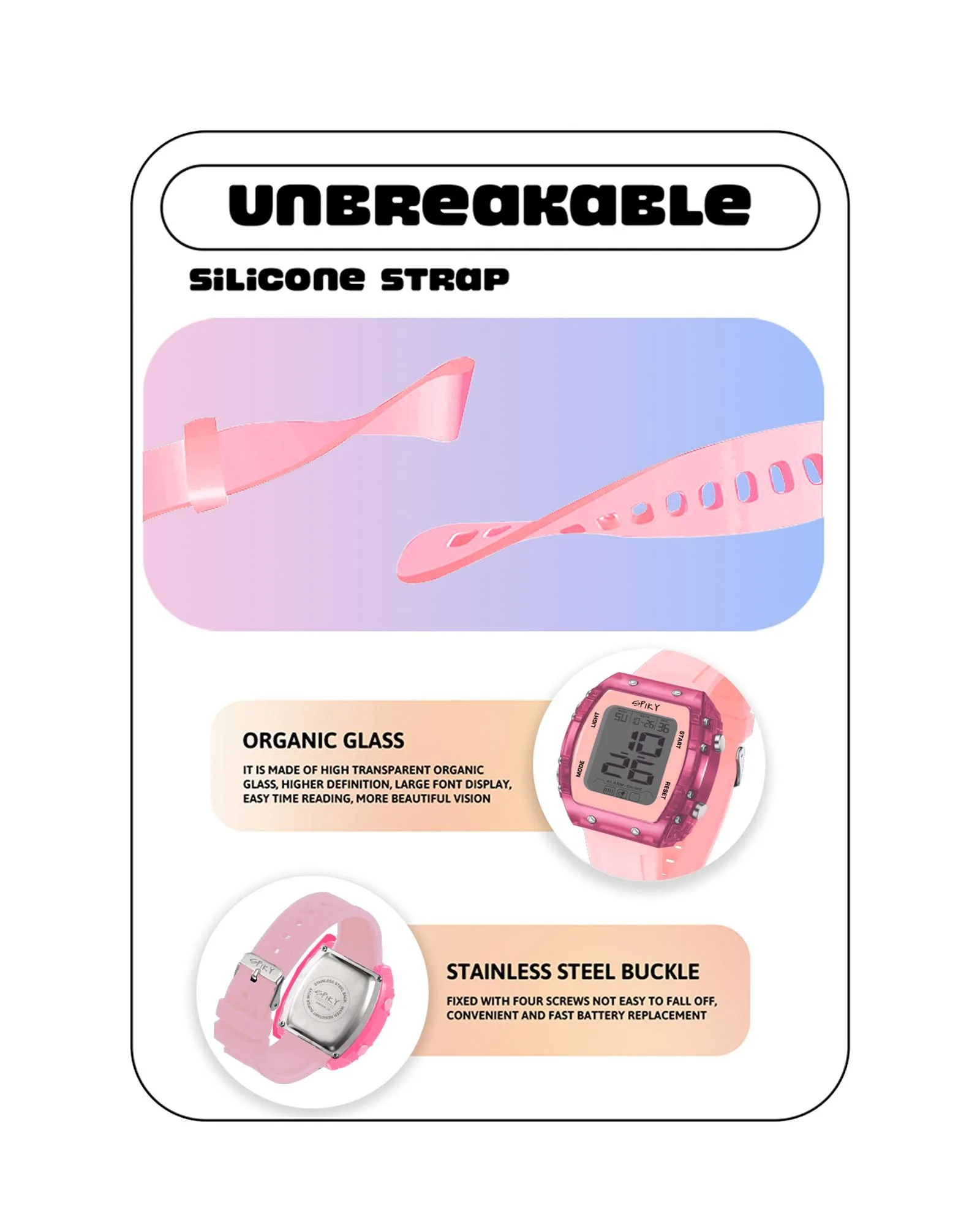 Spiky Digital Sports Watch for Kids EVA36 - Image 19