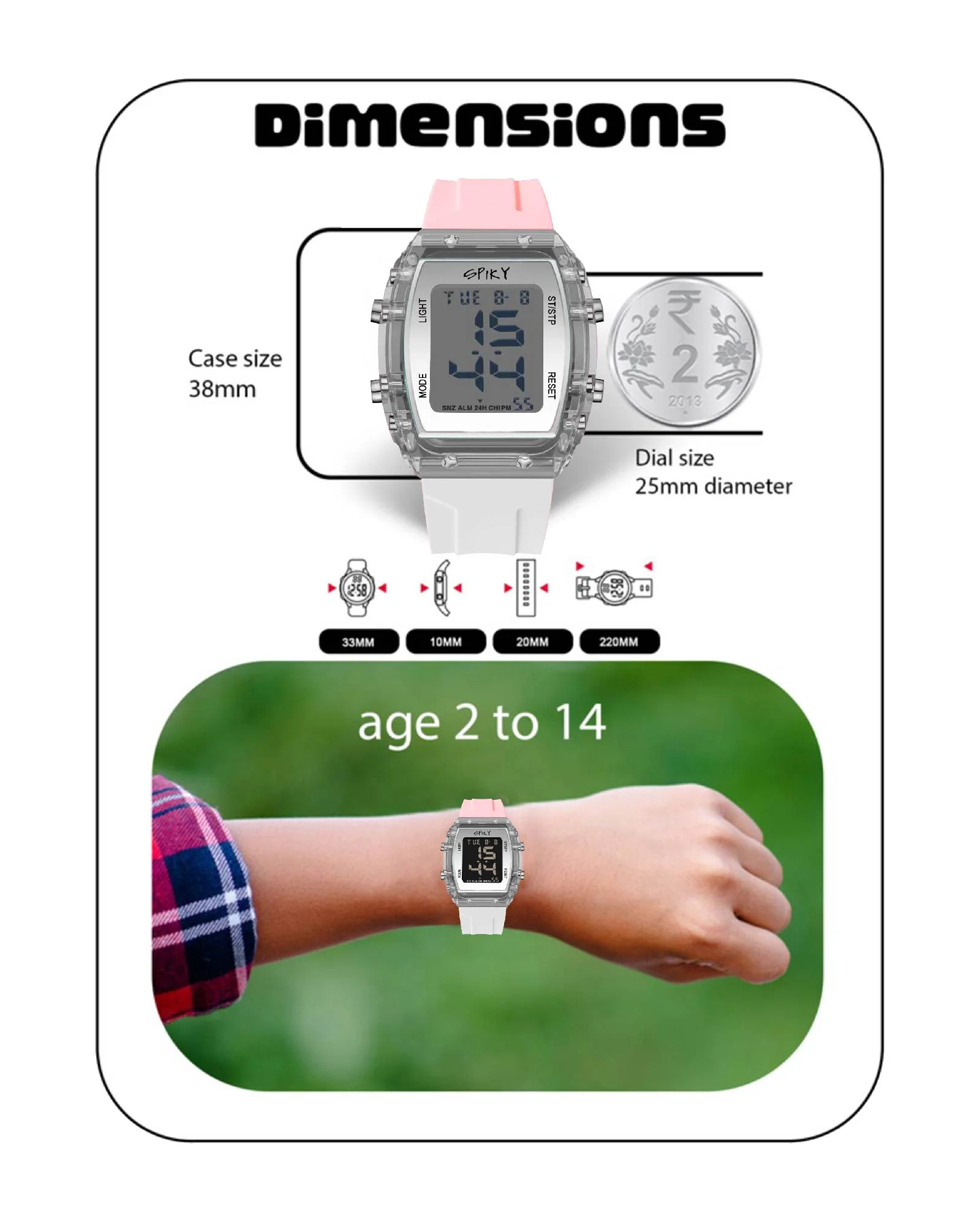 Spiky Digital Sports Watch for Kids EVA36 - Image 25
