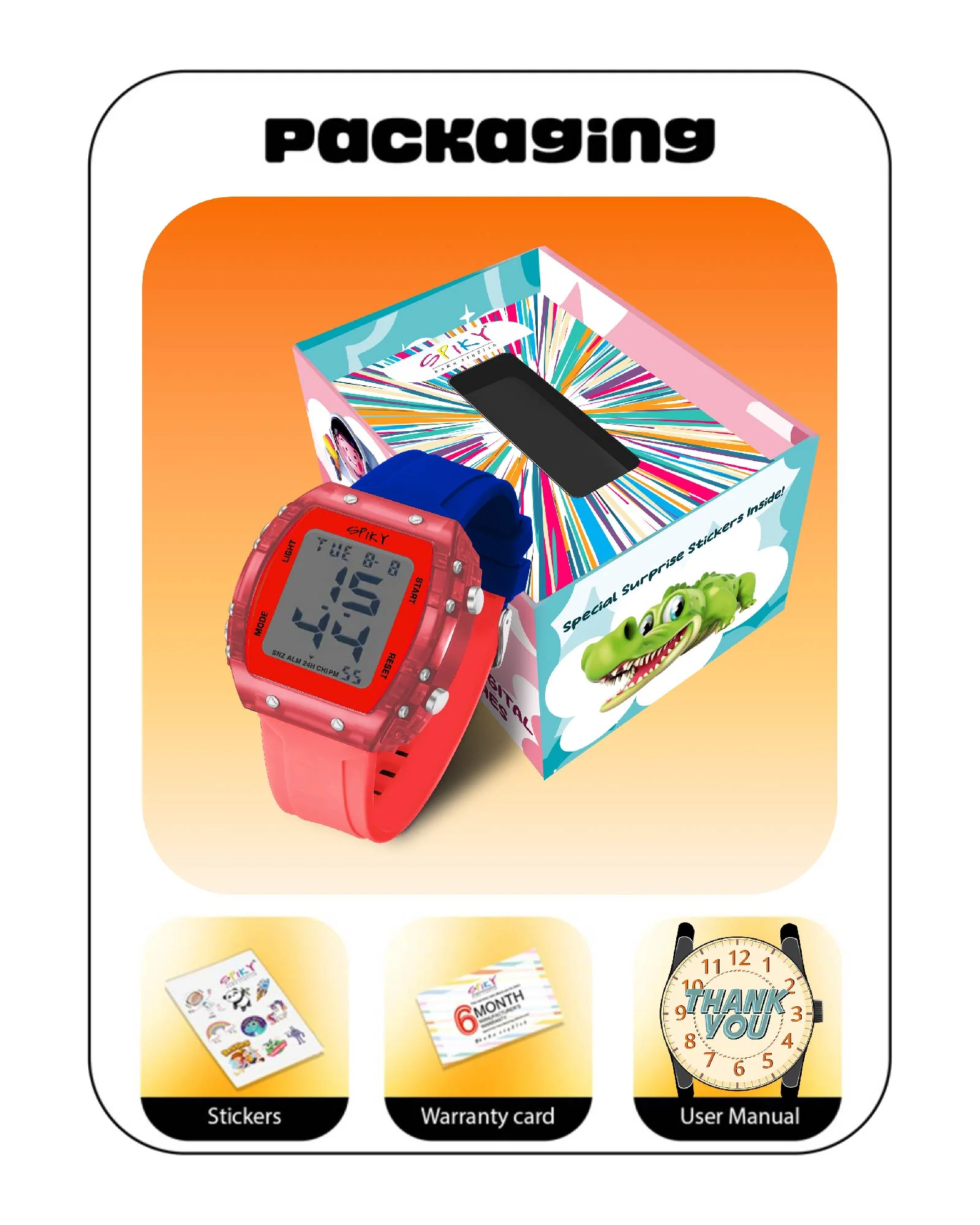Spiky Digital Sports Watch for Kids EVA36 - Image 44