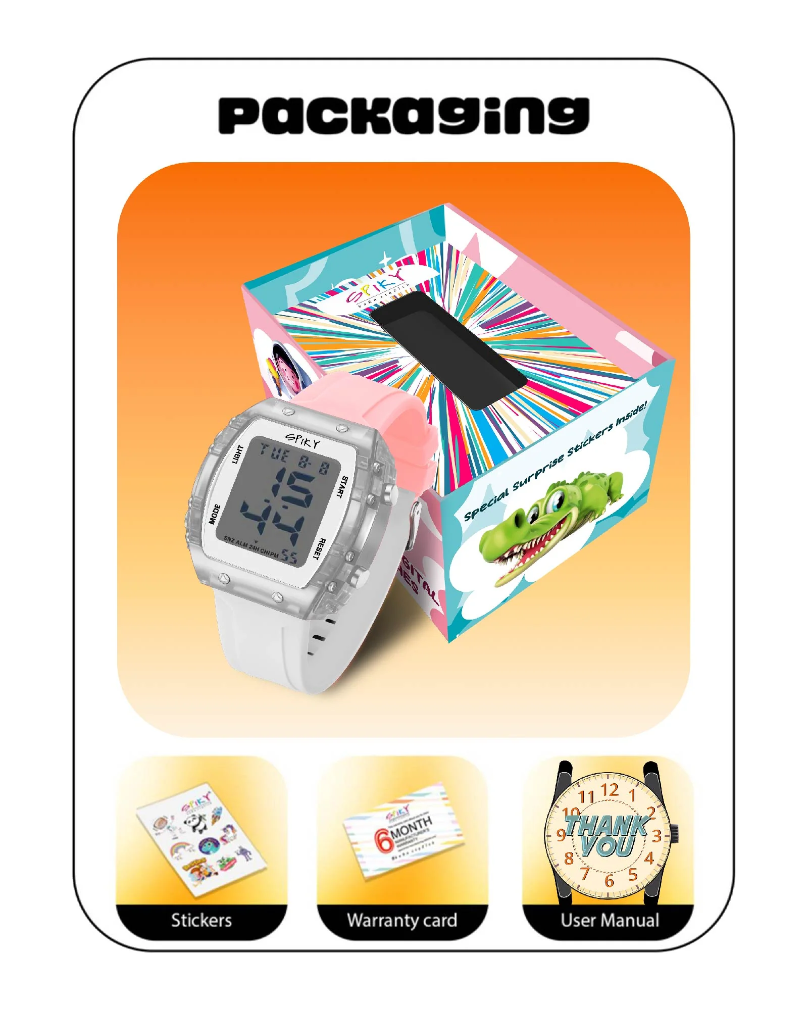 Spiky Digital Sports Watch for Kids EVA36 - Image 11