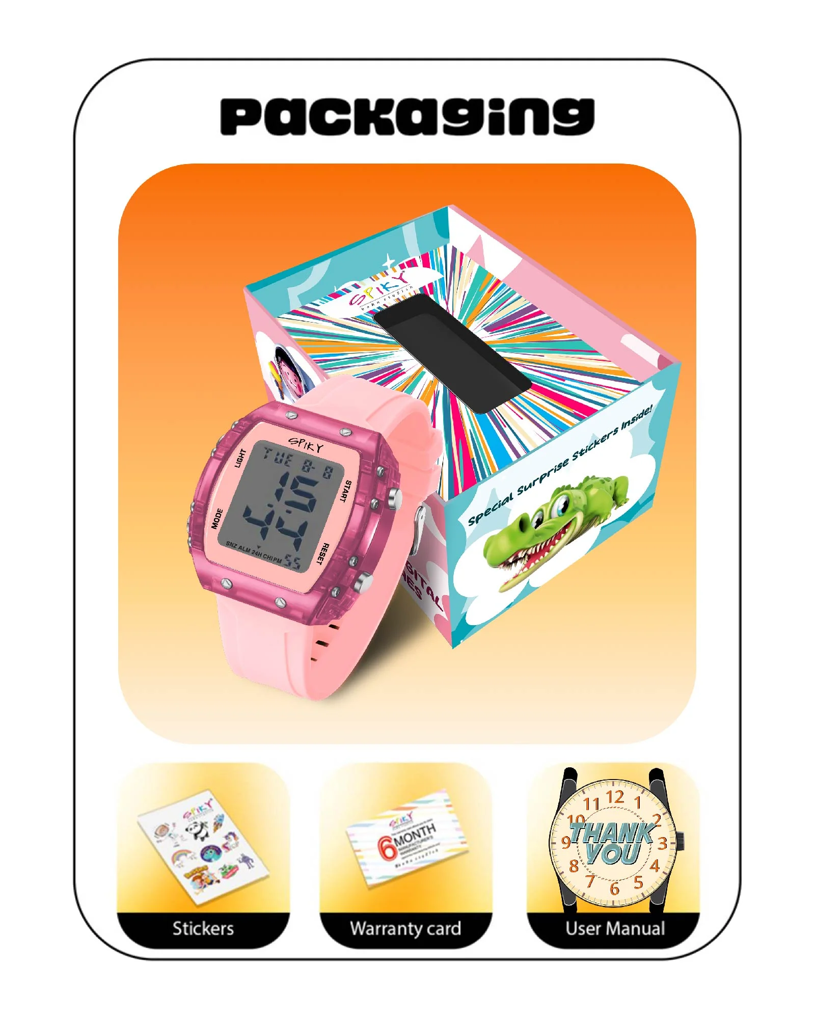 Spiky Digital Sports Watch for Kids EVA36 - Image 22