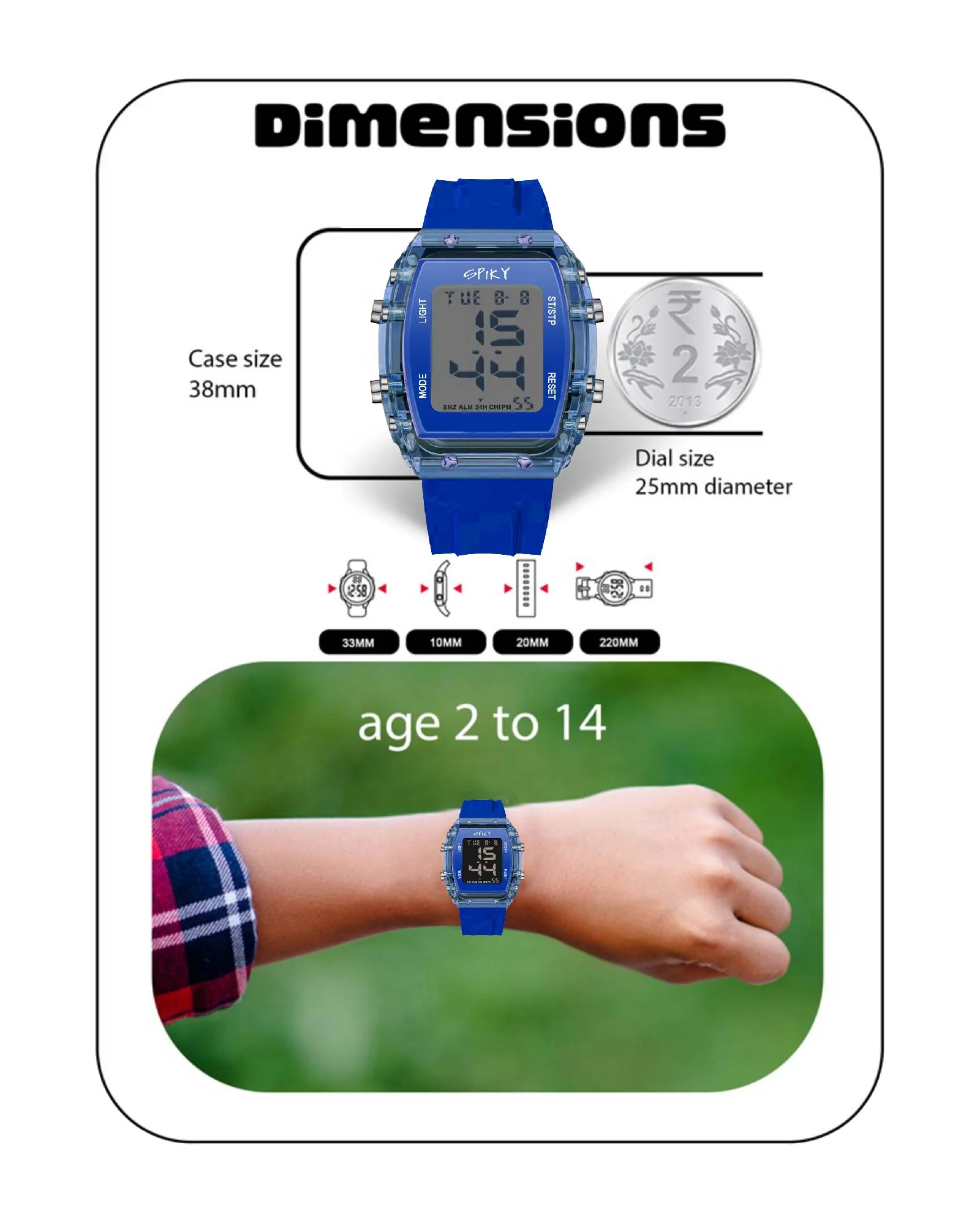 Spiky Digital Sports Watch for Kids EVA36 - Image 25