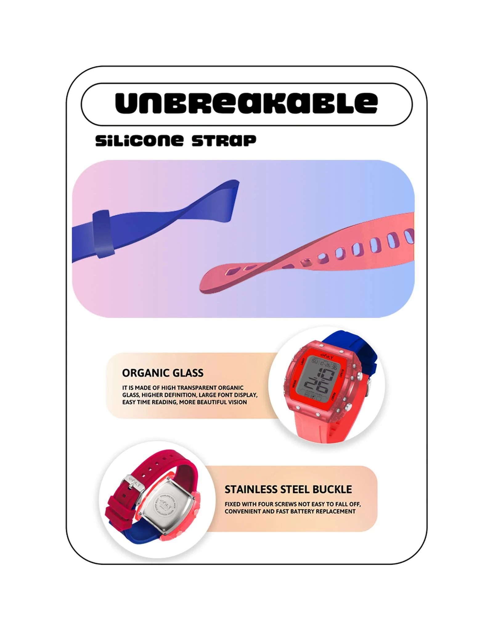 Spiky Digital Sports Watch for Kids EVA36 - Image 40