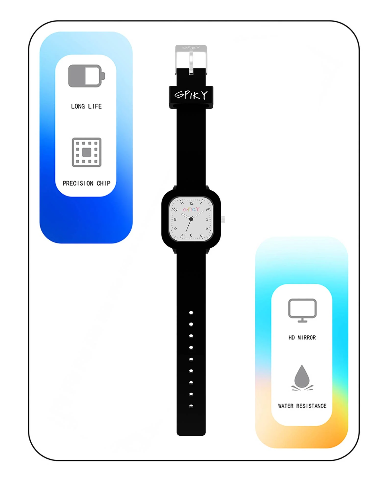Spiky Square Stylish Analog Watch for Kids EVA37 - Image 16