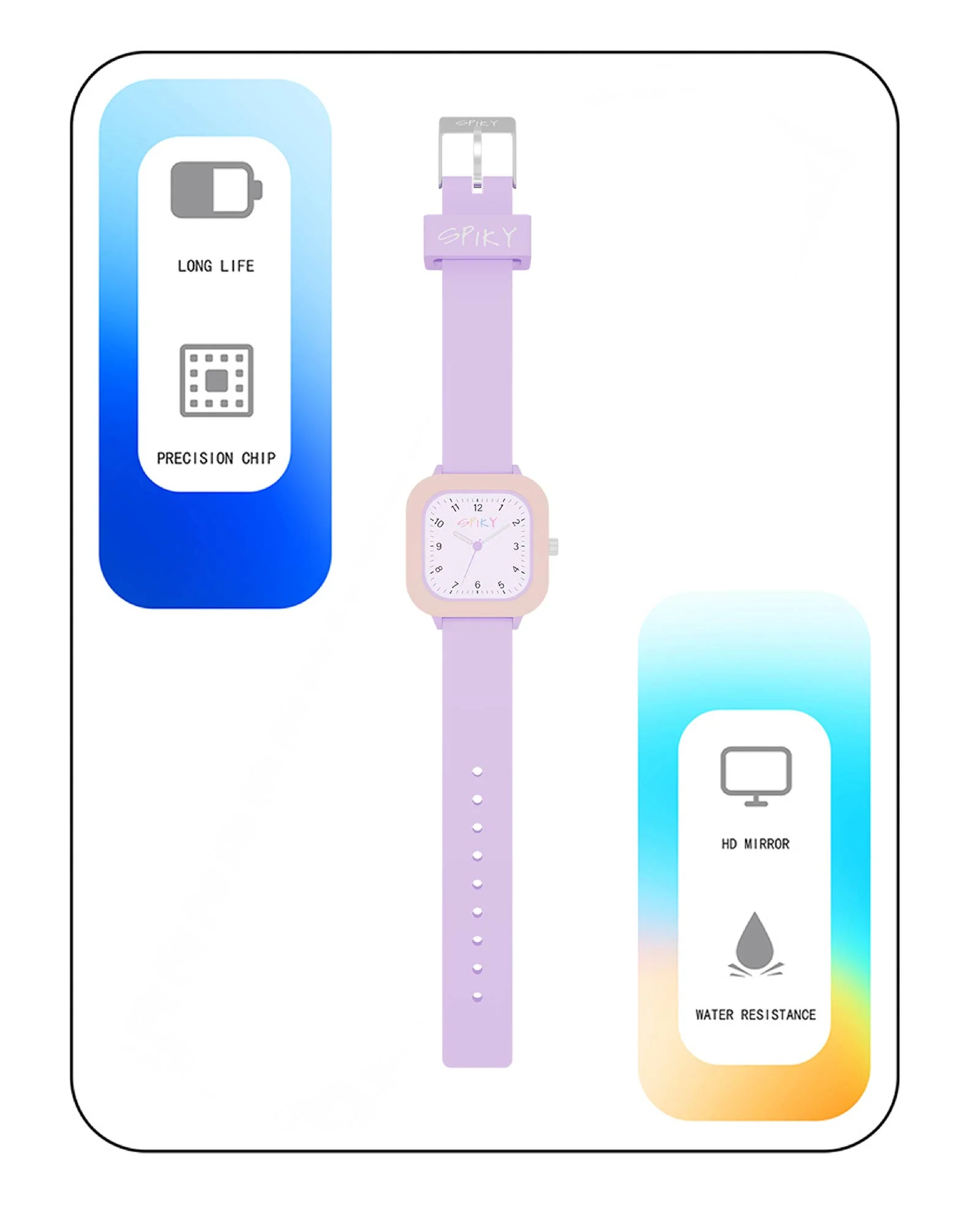 Spiky Square Stylish Analog Watch for Kids EVA37 - Image 6