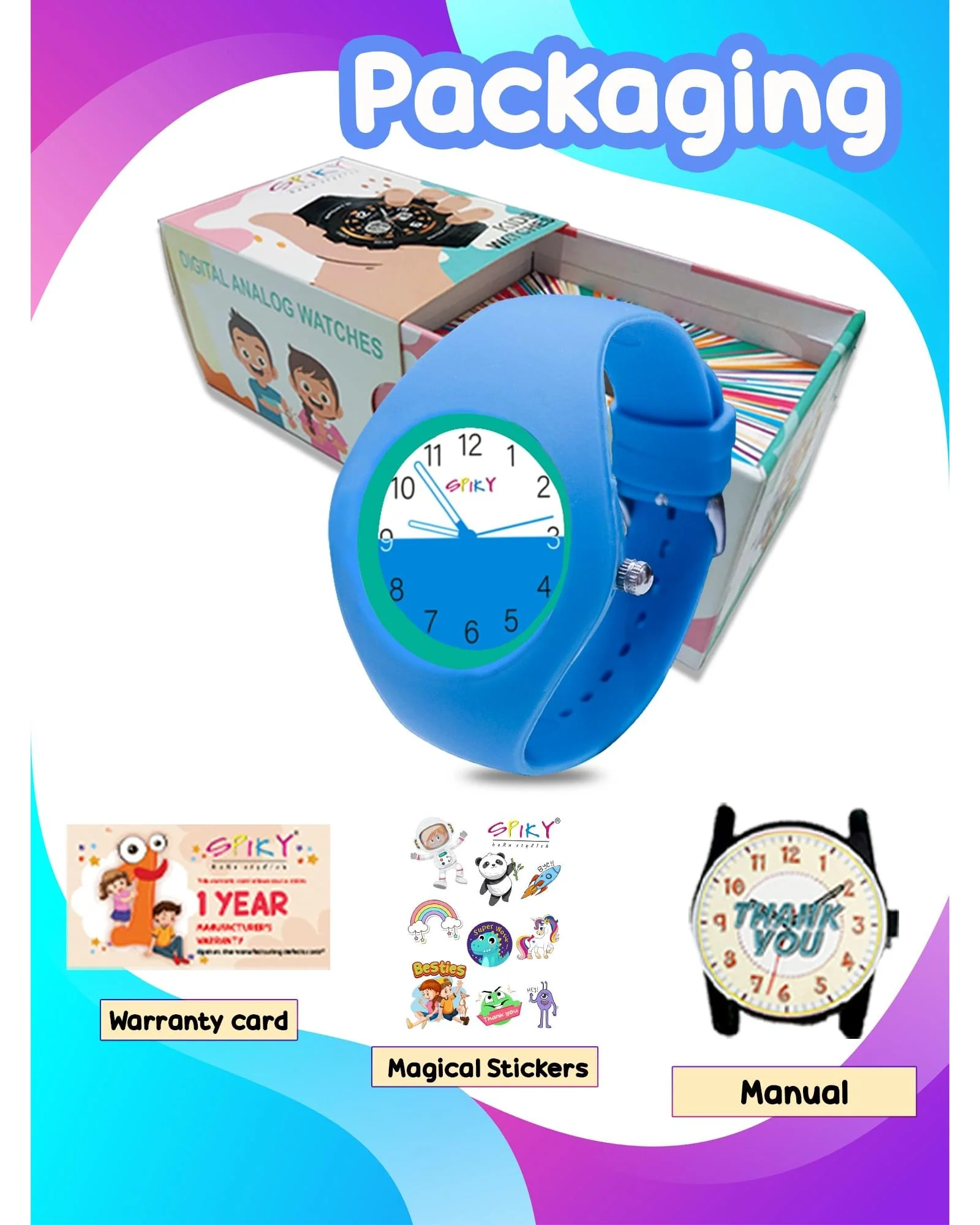 Spiky Round Casual Analog Kids Watch EVA39 - Image 14