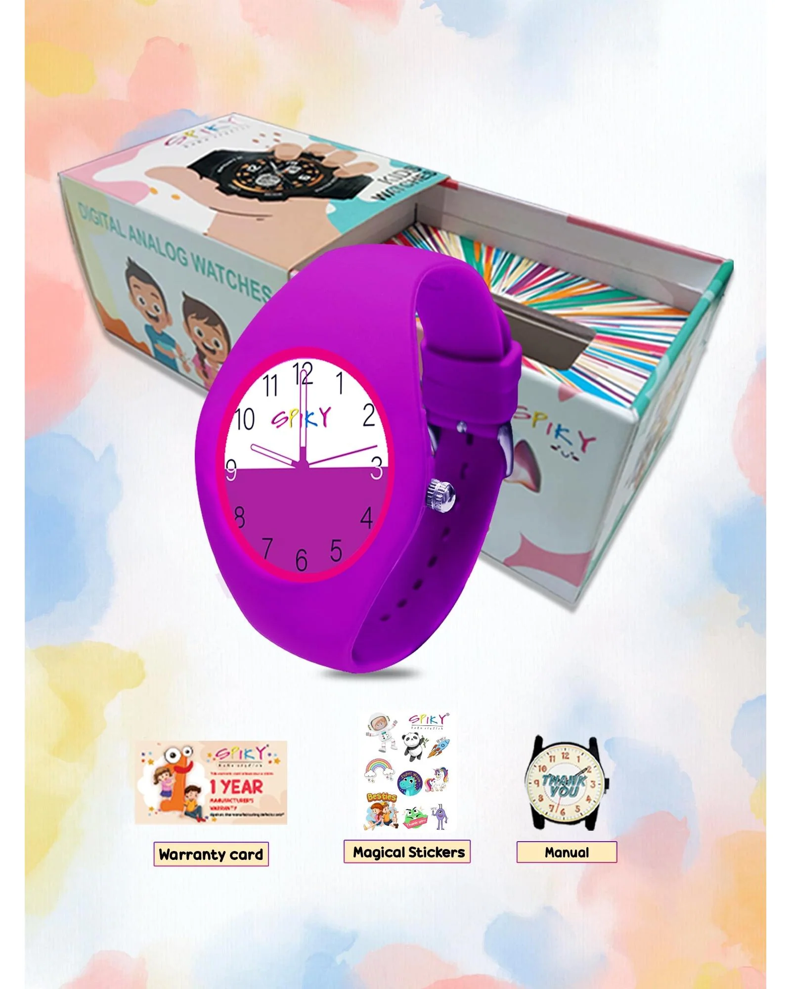 Spiky Round Casual Analog Kids Watch EVA39 - Image 21