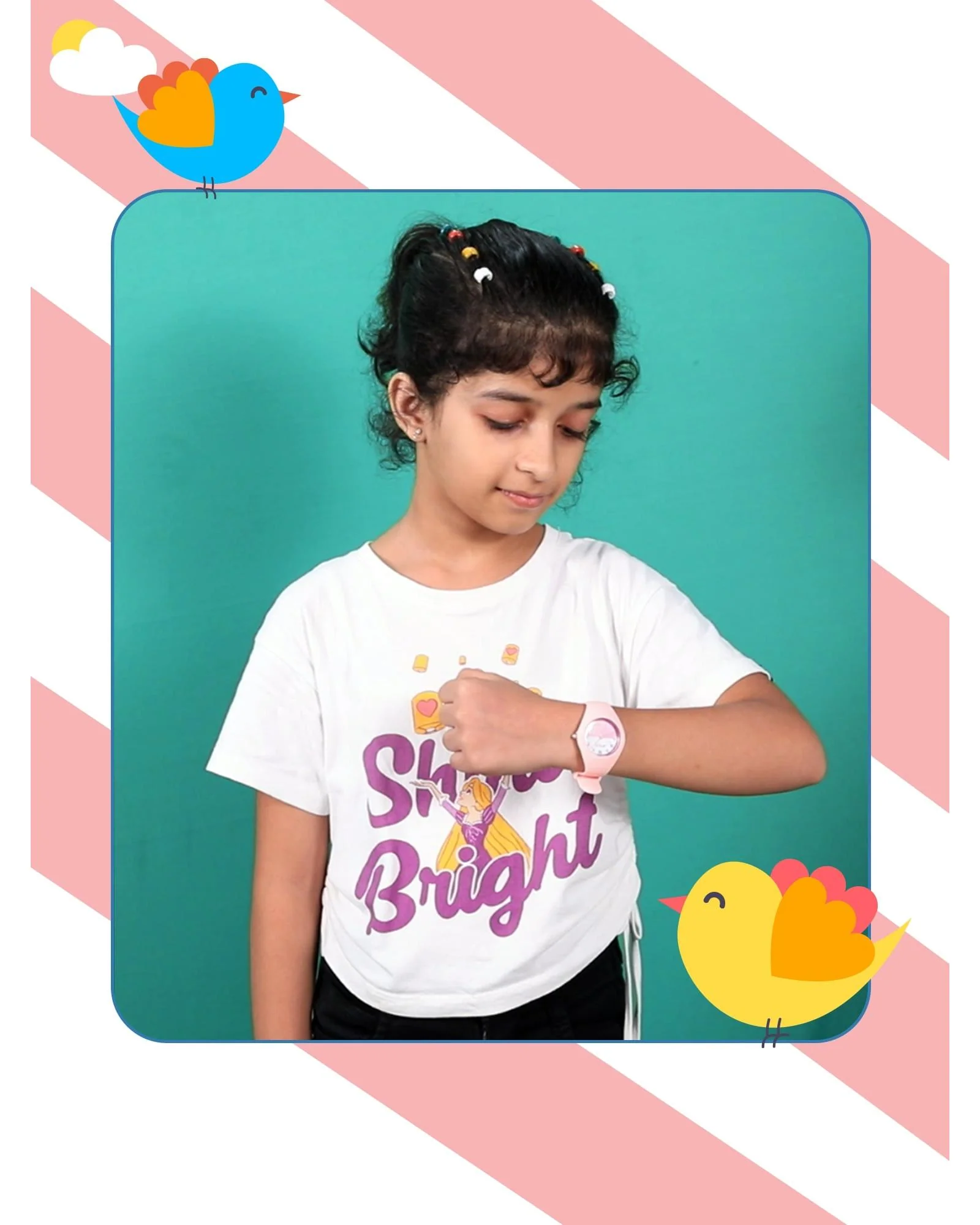 Spiky Round Casual Analog Kids Watch EVA39 - Image 3
