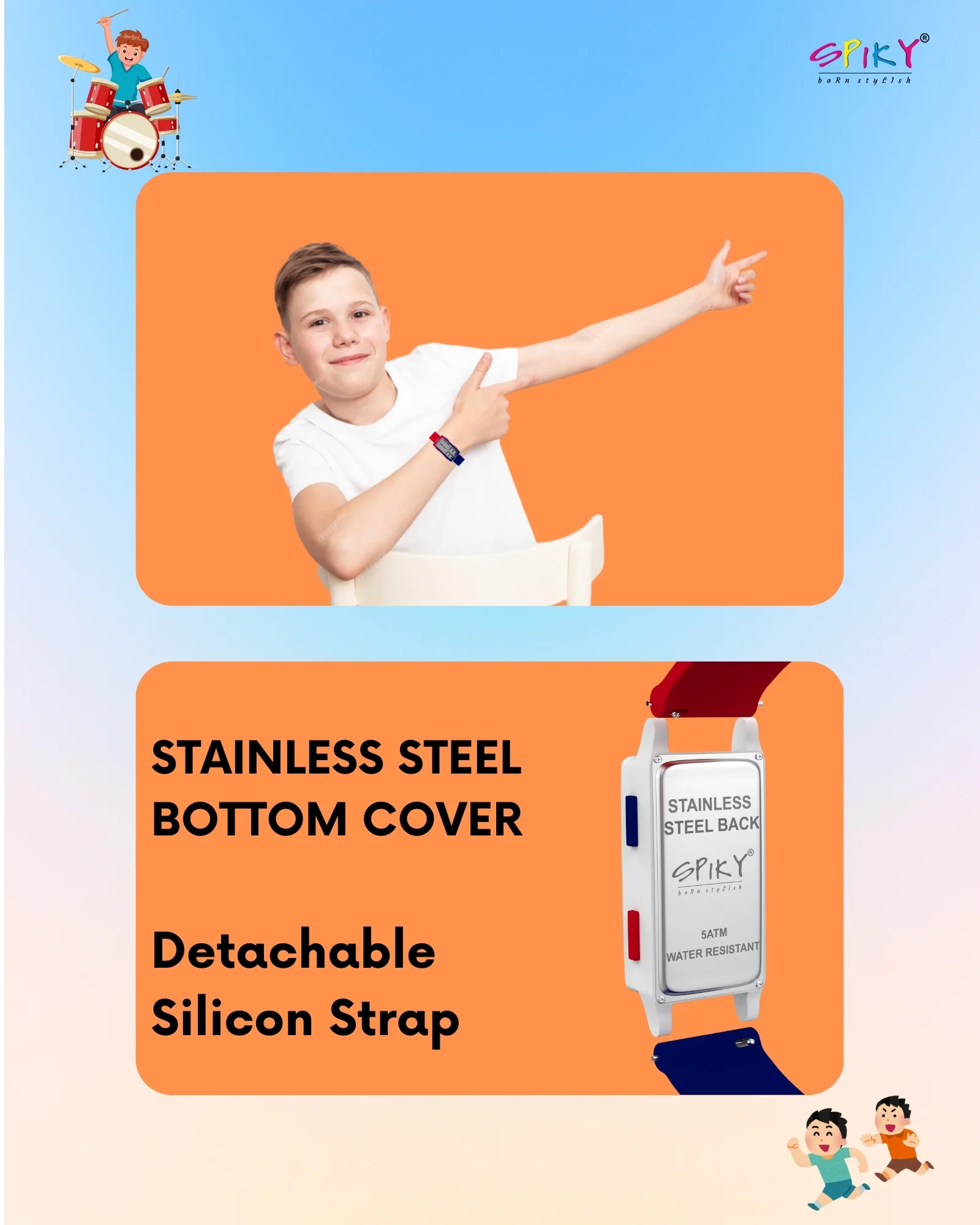 Spiky Multi-functional Digital Sports Watch for Kids EVA44 - Image 13