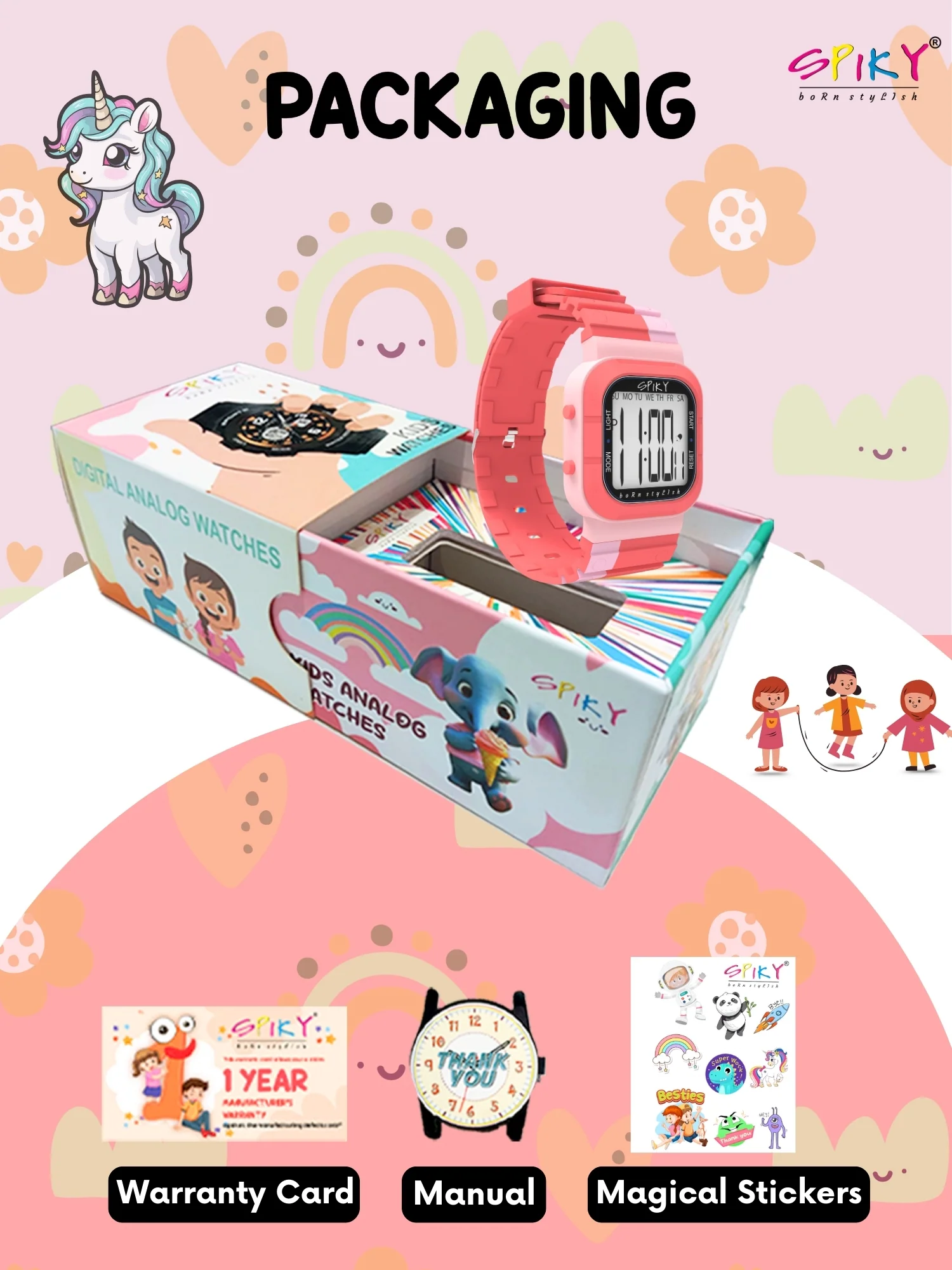 Spiky Multi-functional Digital Watch for Kids Boys and Girls EVA45 - Image 42