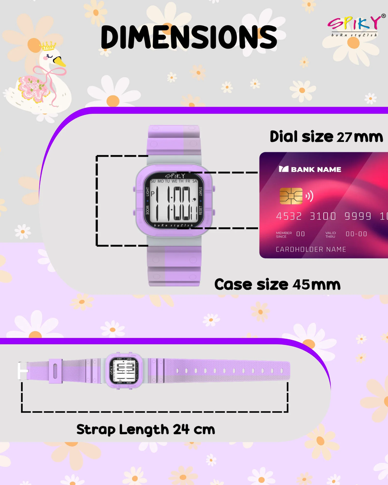 Spiky Multi-functional Digital Watch for Kids Boys and Girls EVA45 - Image 4
