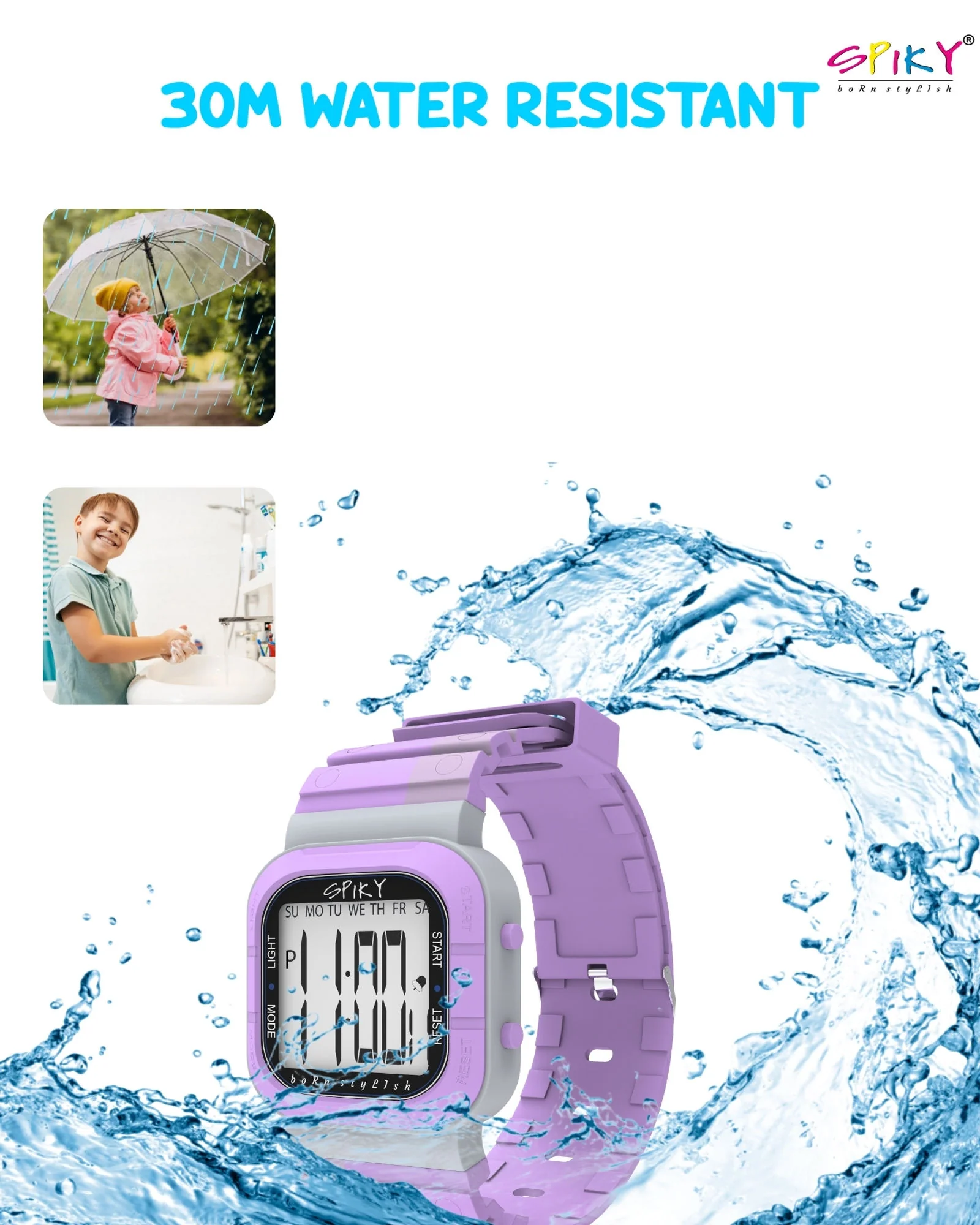 Spiky Multi-functional Digital Watch for Kids Boys and Girls EVA45 - Image 6