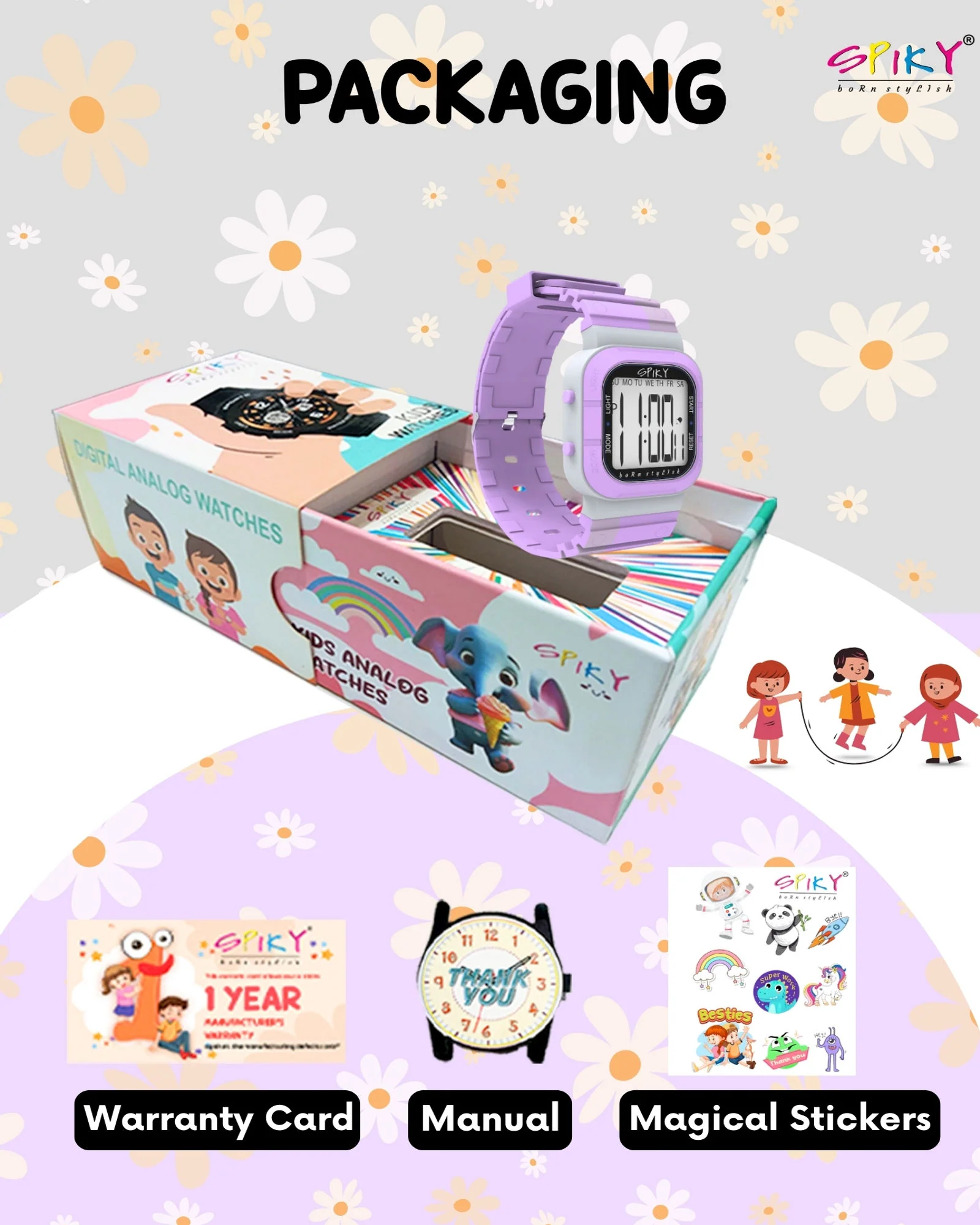 Spiky Multi-functional Digital Watch for Kids Boys and Girls EVA45 - Image 7