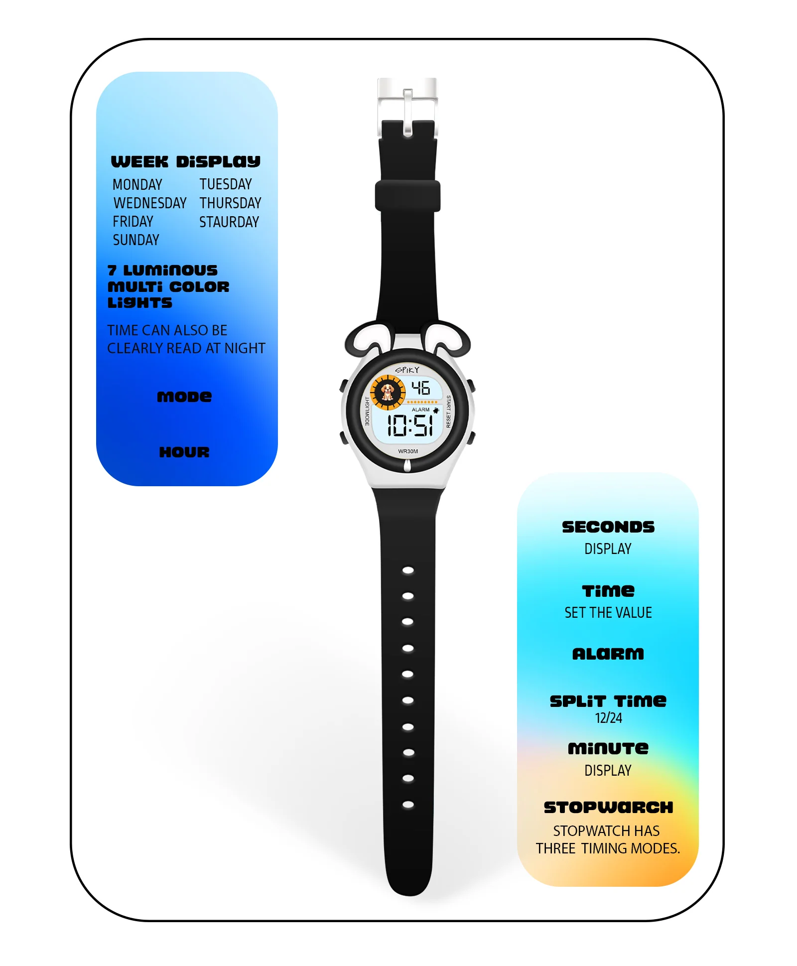 Spiky Eva26 Fun Digital Watch for Kids - Image 49