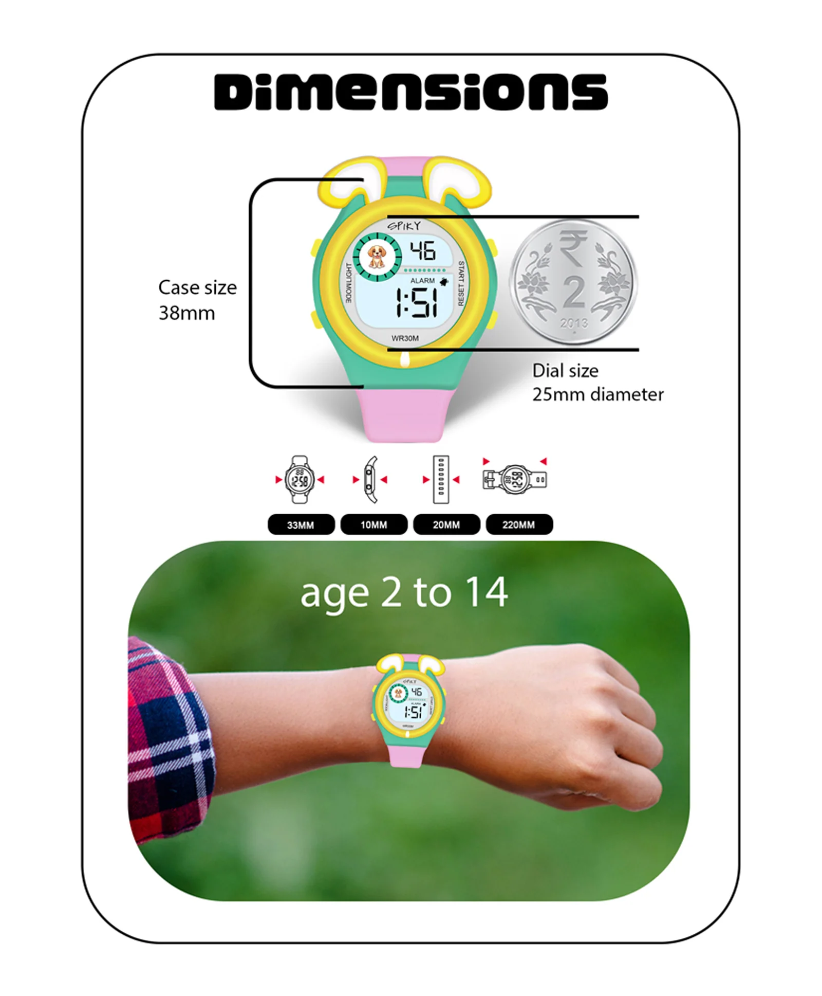 Spiky Eva26 Fun Digital Watch for Kids - Image 57
