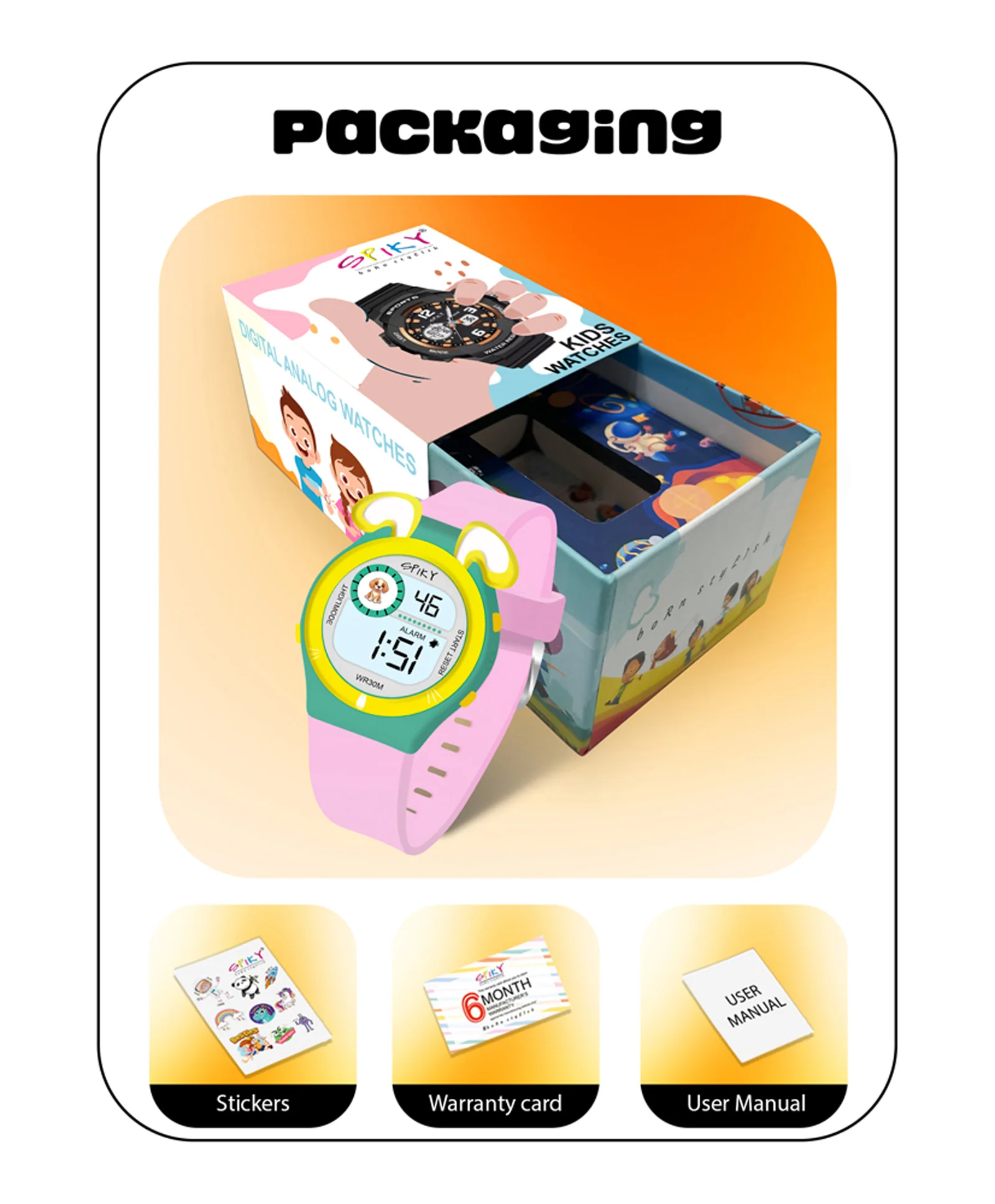 Spiky Eva26 Fun Digital Watch for Kids - Image 54