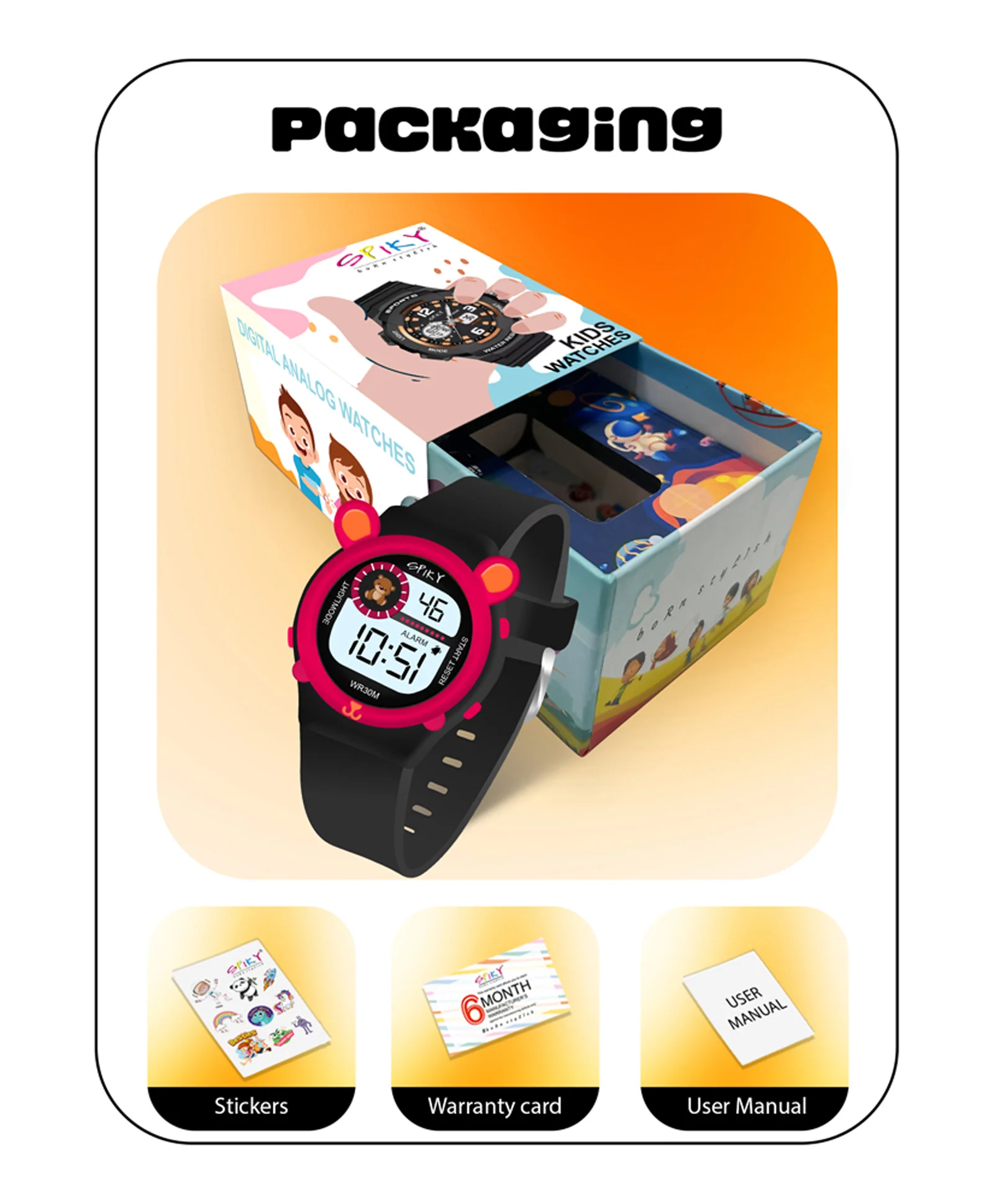 Spiky Eva26 Fun Digital Watch for Kids - Image 65