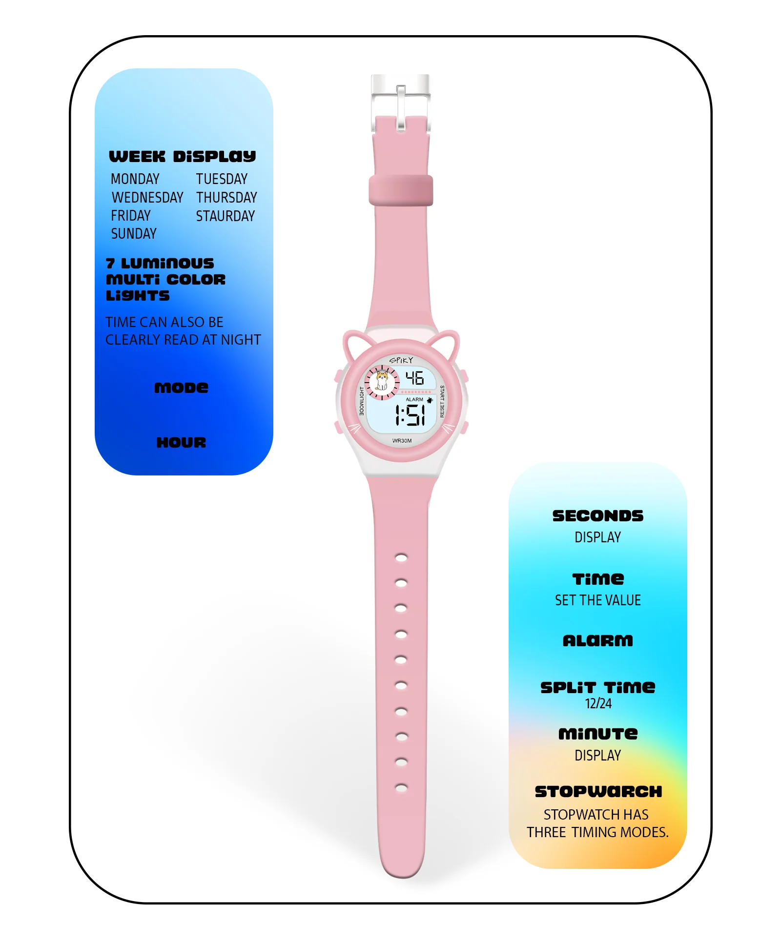 Spiky Eva26 Fun Digital Watch for Kids - Image 17