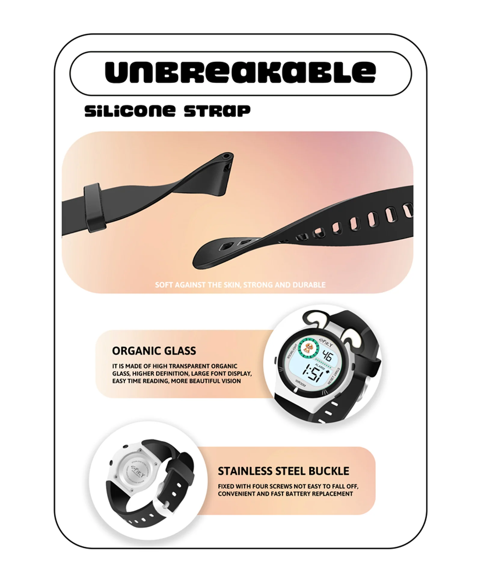 Spiky Eva26 Fun Digital Watch for Kids - Image 8