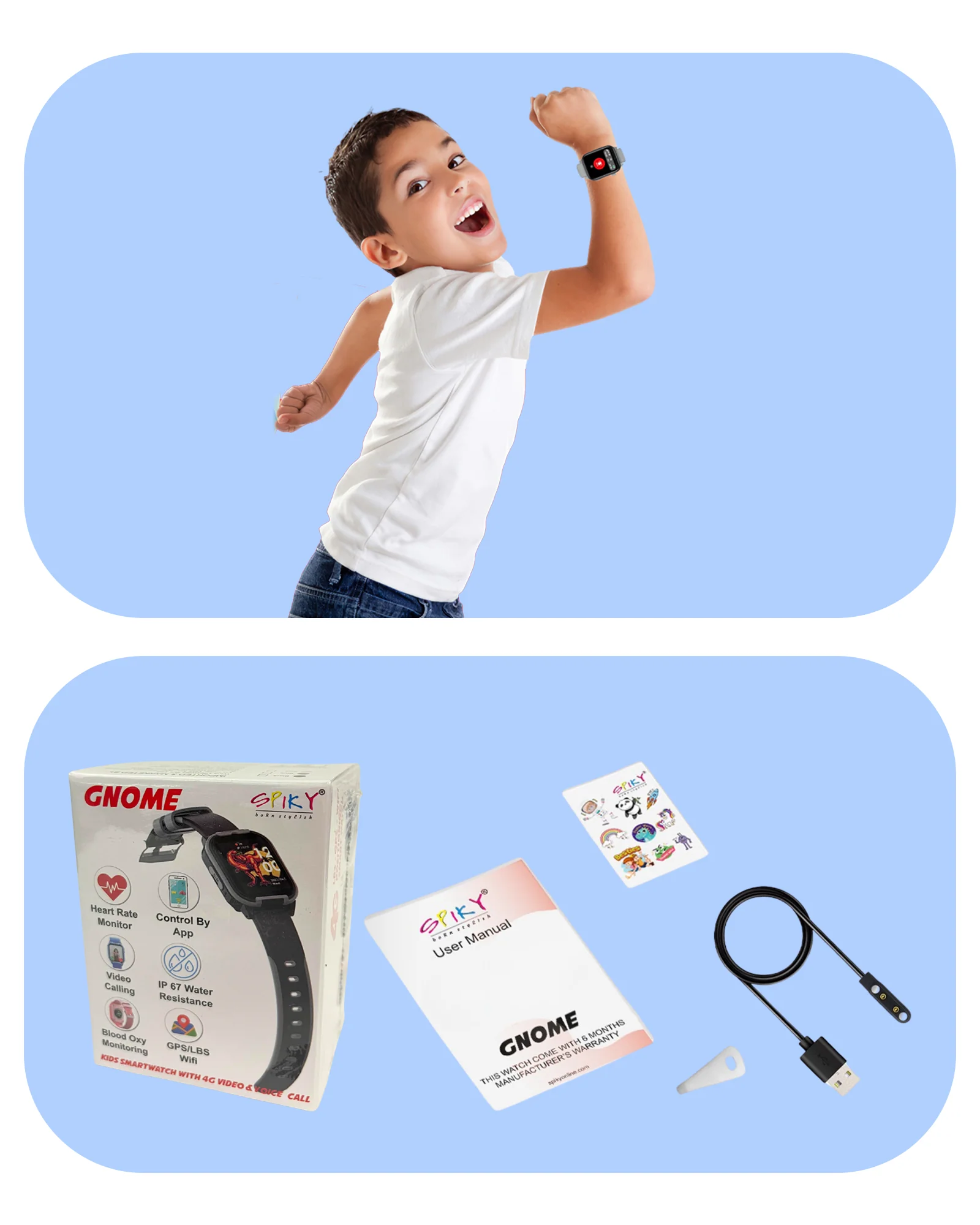 Spiky Gnome 4G Video Calling Smartwatch for Kids with Multi UI - Image 7