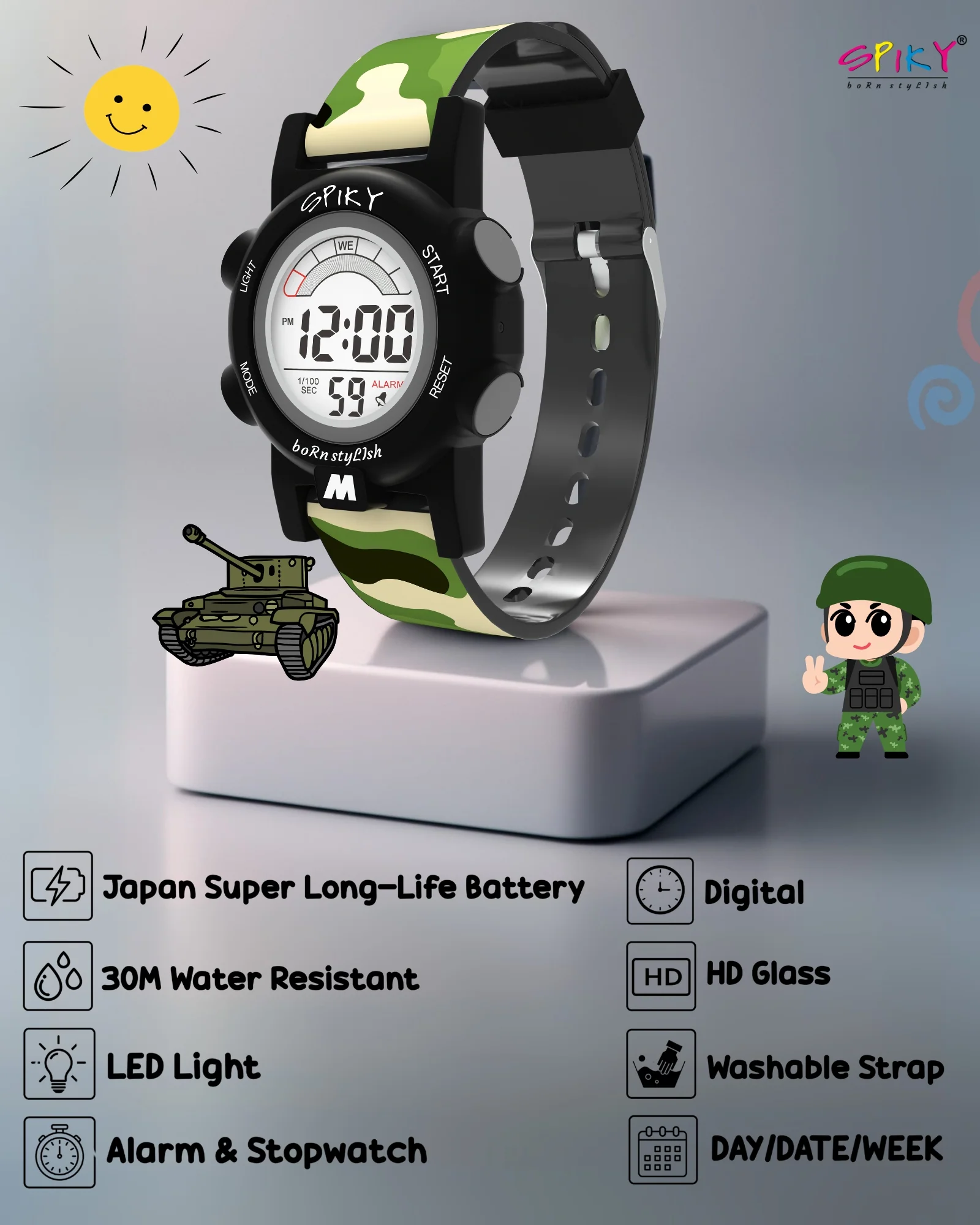 Spiky Multi-functional Digital Sports Watch for Kids Boys and Girls - Image 10