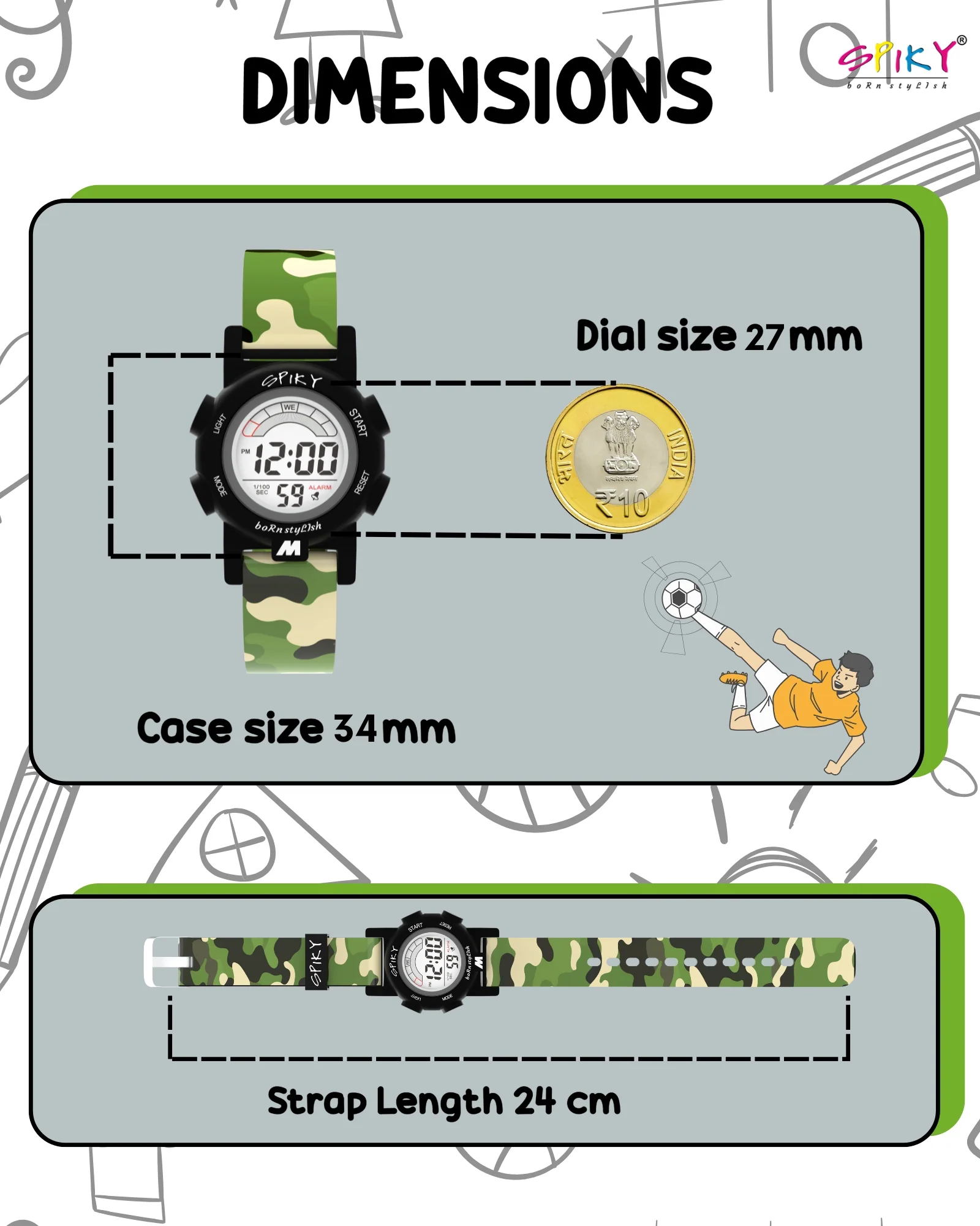 Spiky Multi-functional Digital Sports Watch for Kids Boys and Girls - Image 11
