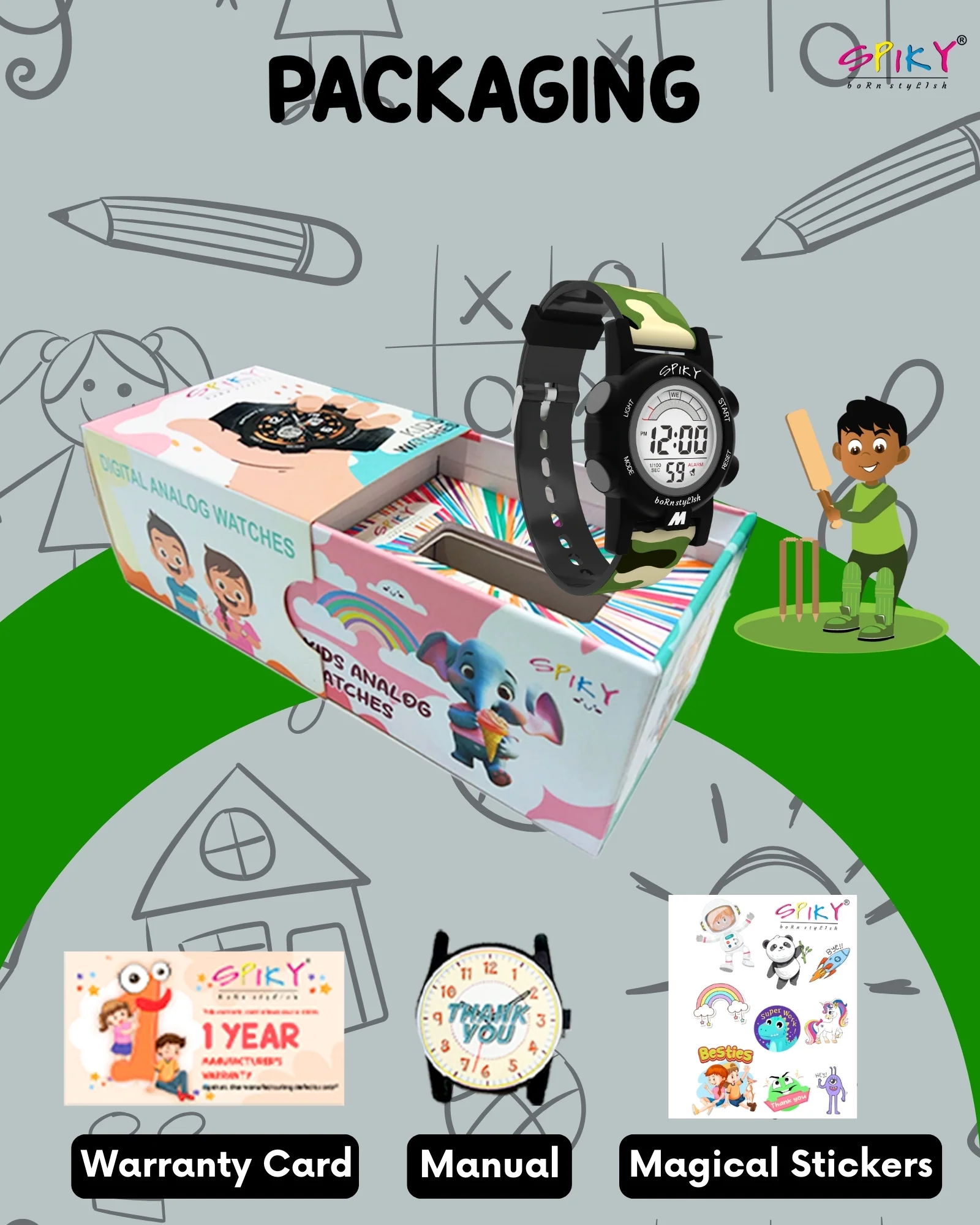 Spiky Multi-functional Digital Sports Watch for Kids Boys and Girls - Image 14