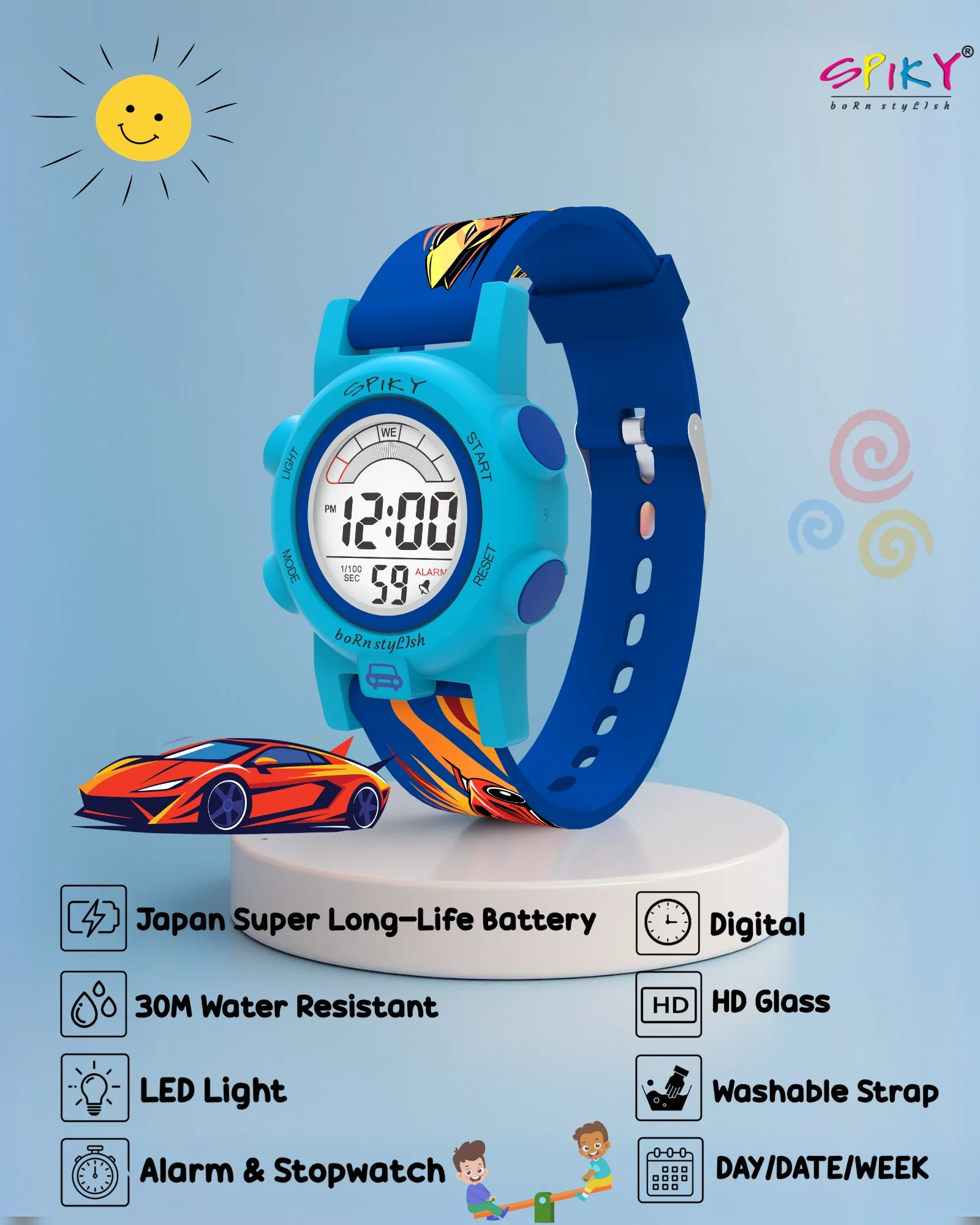 Spiky Multi-functional Digital Sports Watch for Kids Boys and Girls - Image 3
