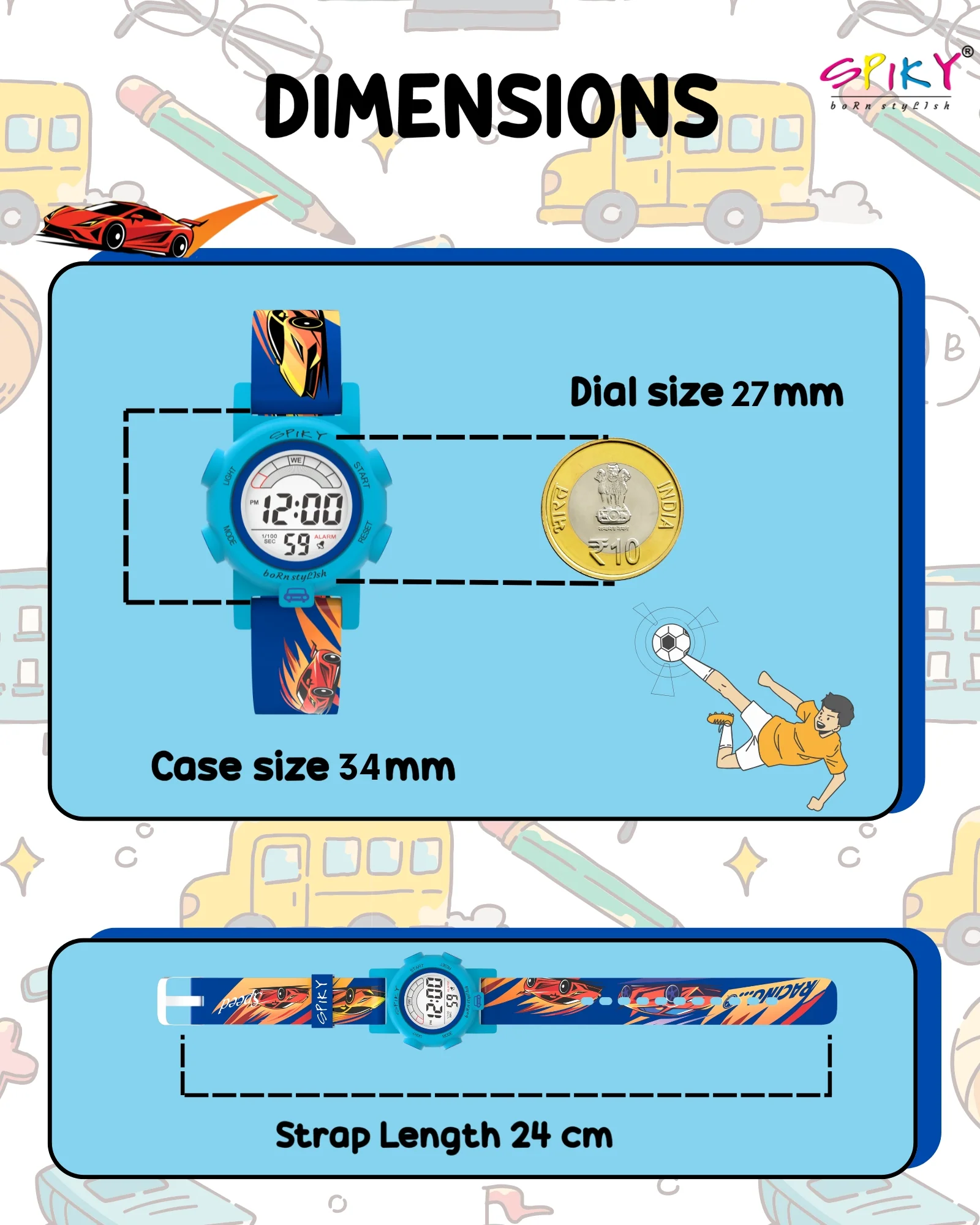 Spiky Multi-functional Digital Sports Watch for Kids Boys and Girls - Image 4