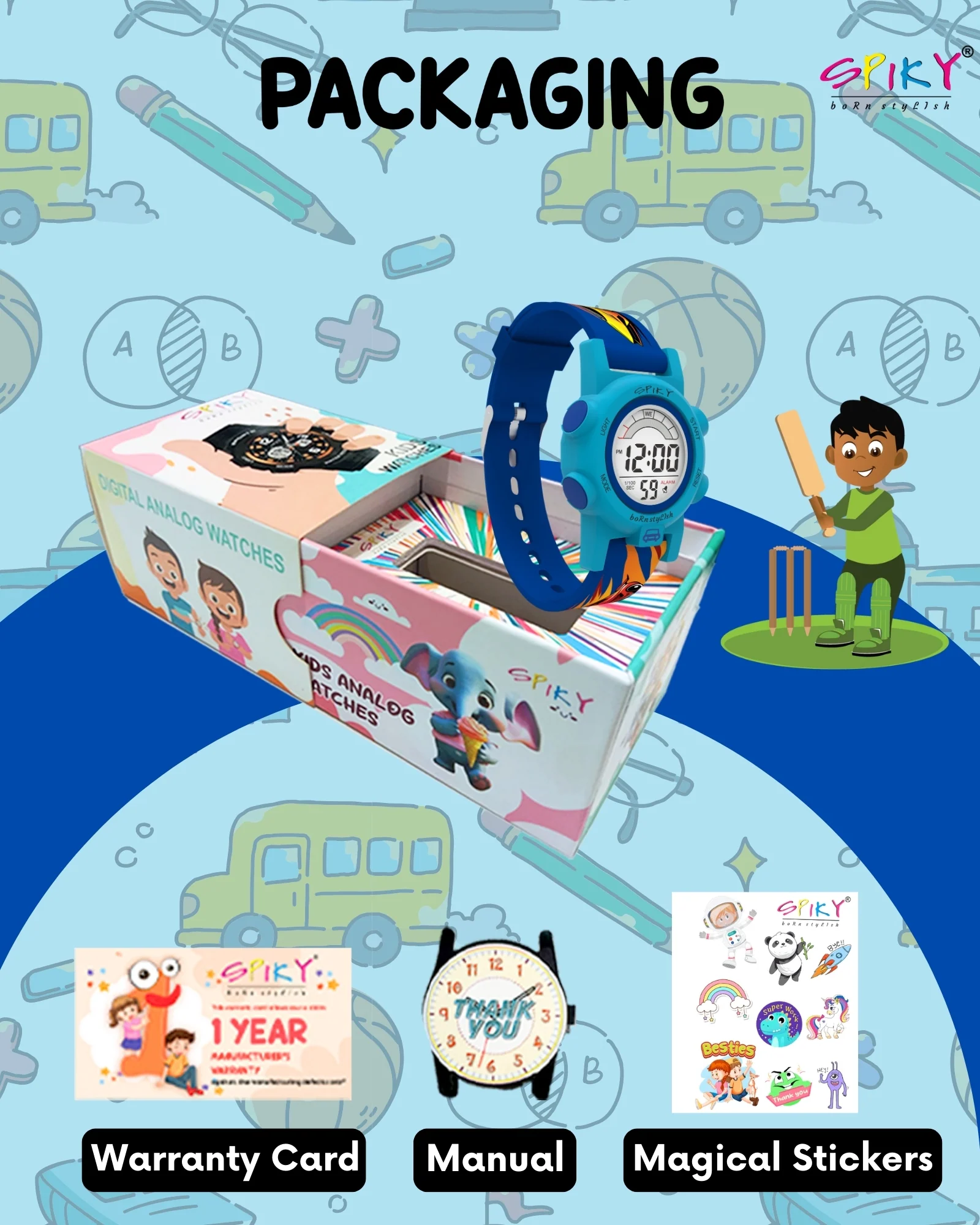 Spiky Multi-functional Digital Sports Watch for Kids Boys and Girls - Image 7