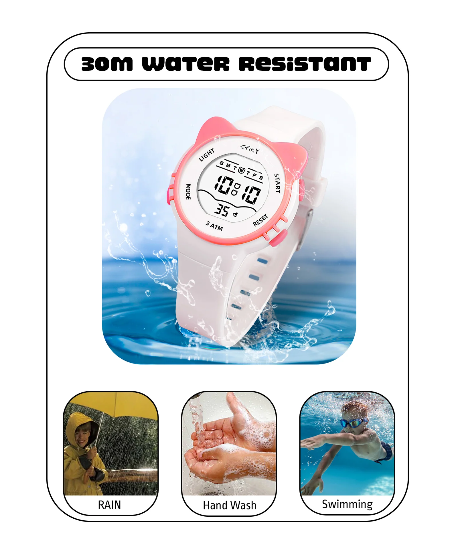 Spiky Eva12 Cat Shaped Sports Digital Watch - Image 18