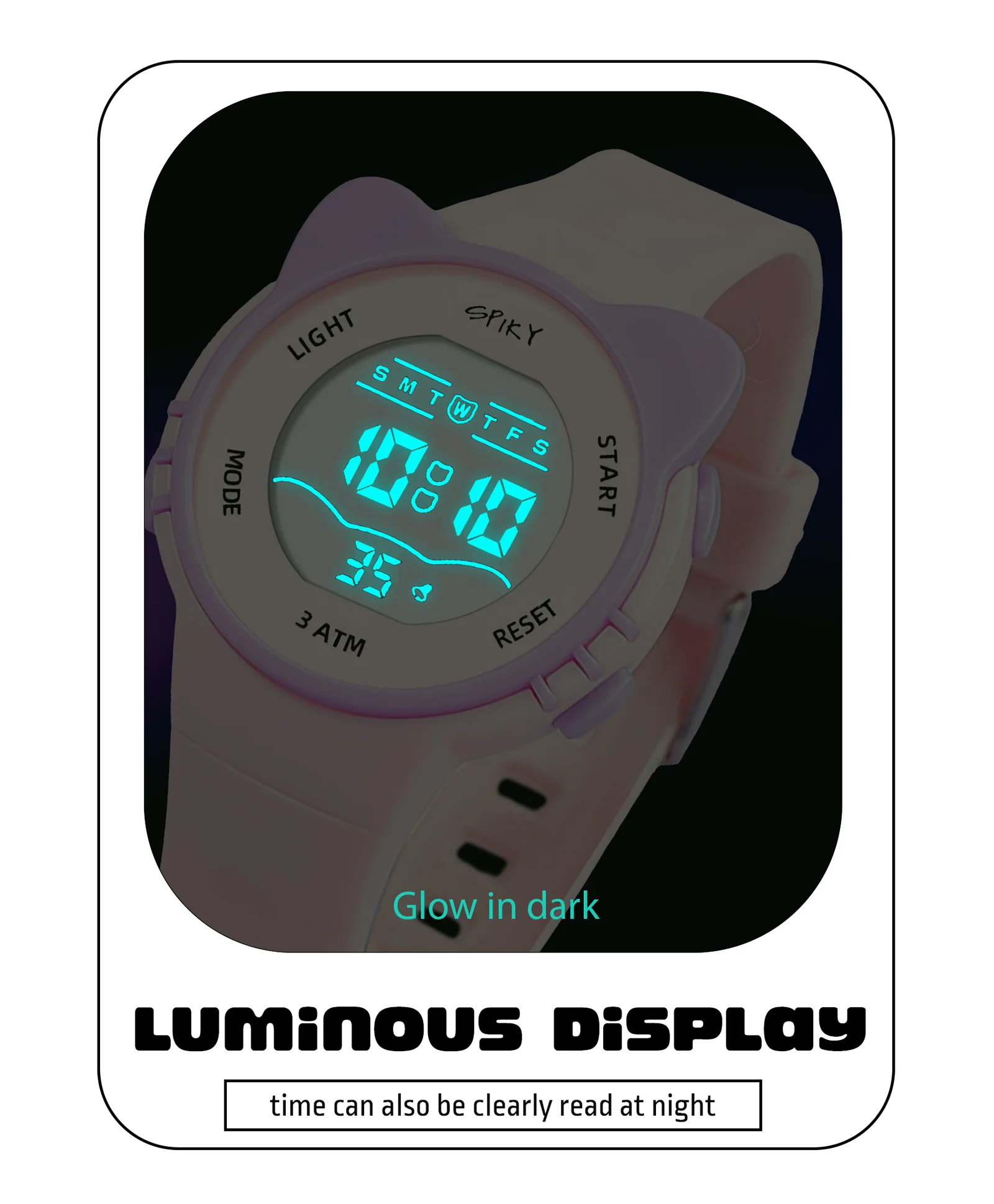 Spiky Eva12 Cat Shaped Sports Digital Watch - Image 3