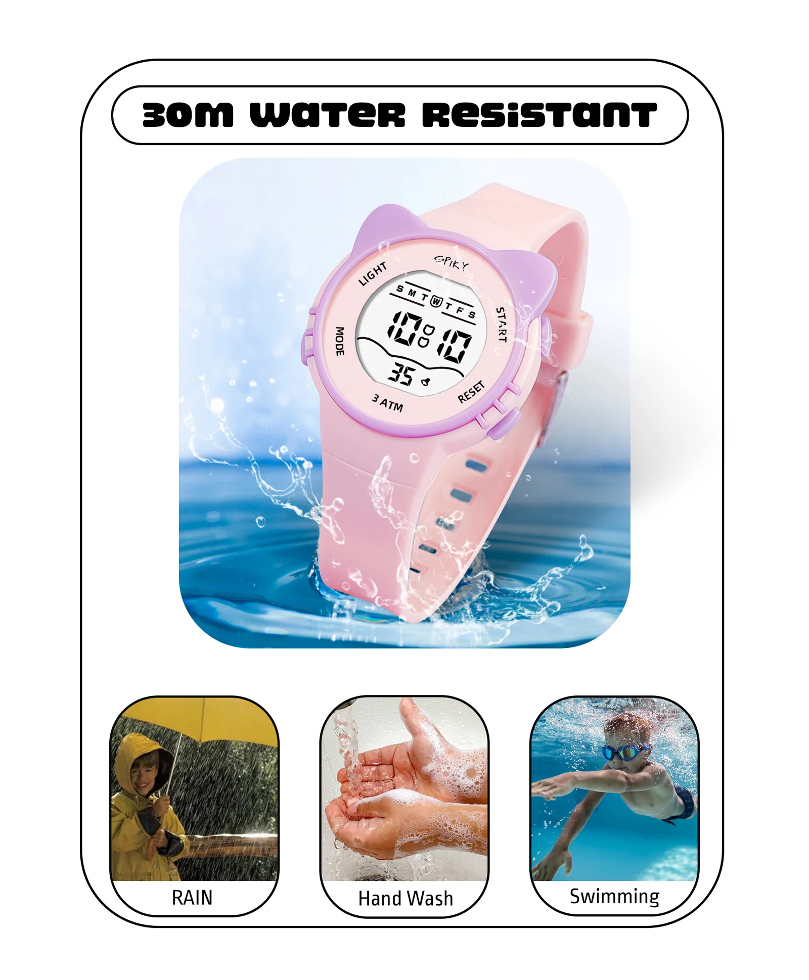 Spiky Eva12 Cat Shaped Sports Digital Watch - Image 17