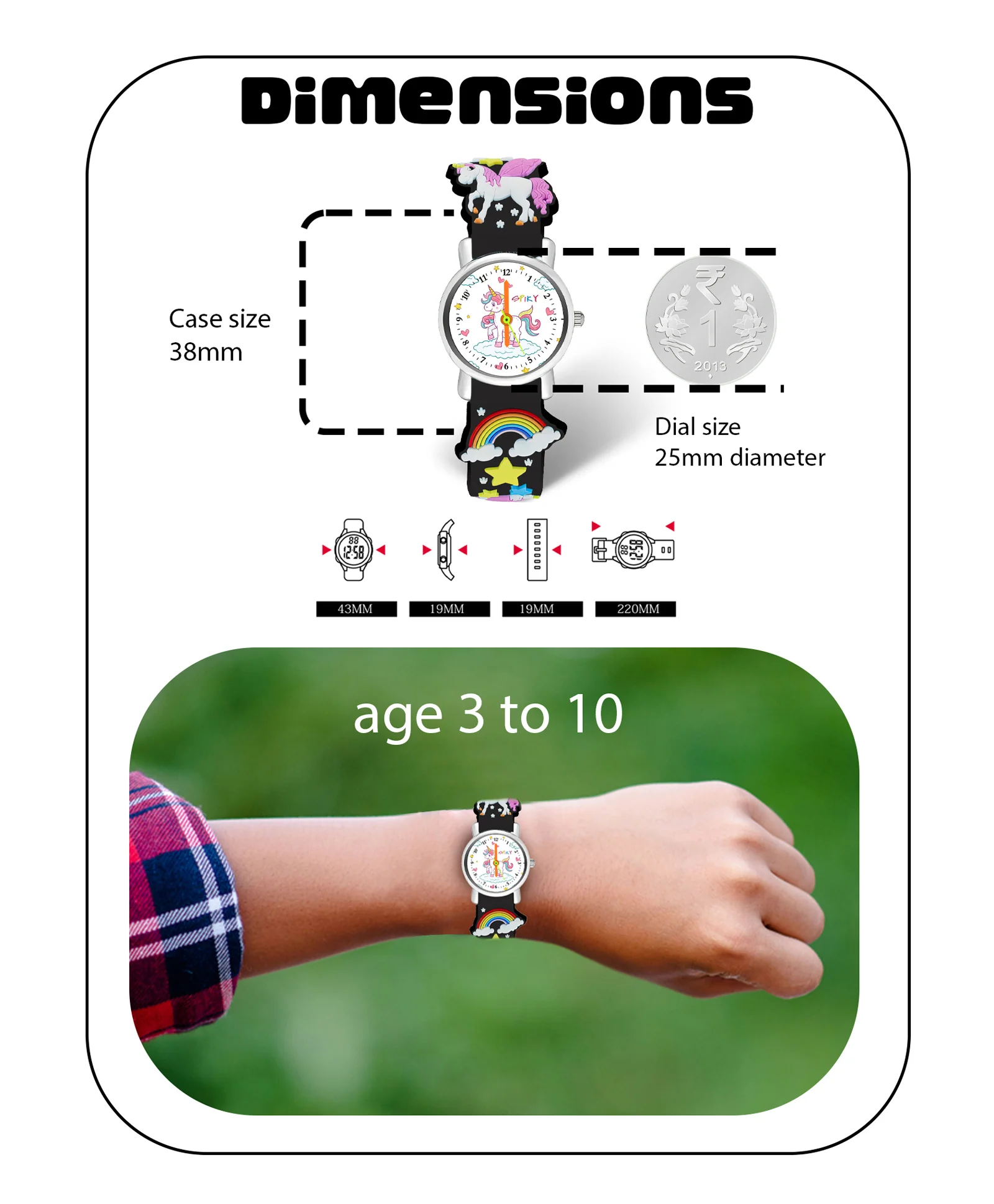 Spiky Eva9 Round Unicorn Strap Analog Watch - Image 3