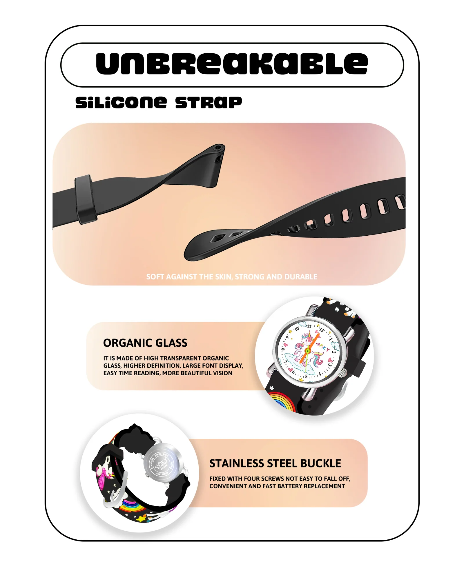 Spiky Eva9 Round Unicorn Strap Analog Watch - Image 8