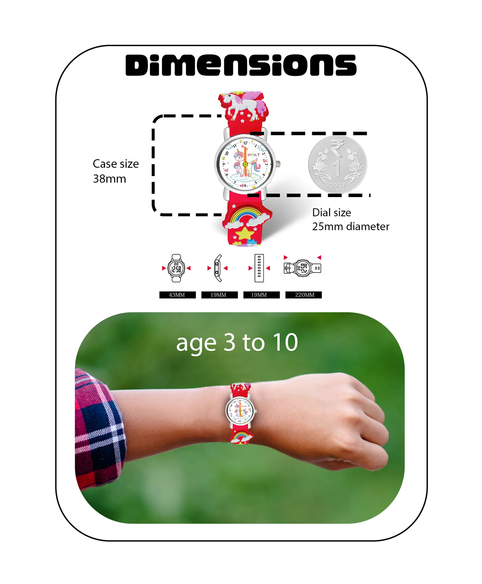 Spiky Eva9 Round Unicorn Strap Analog Watch - Image 35