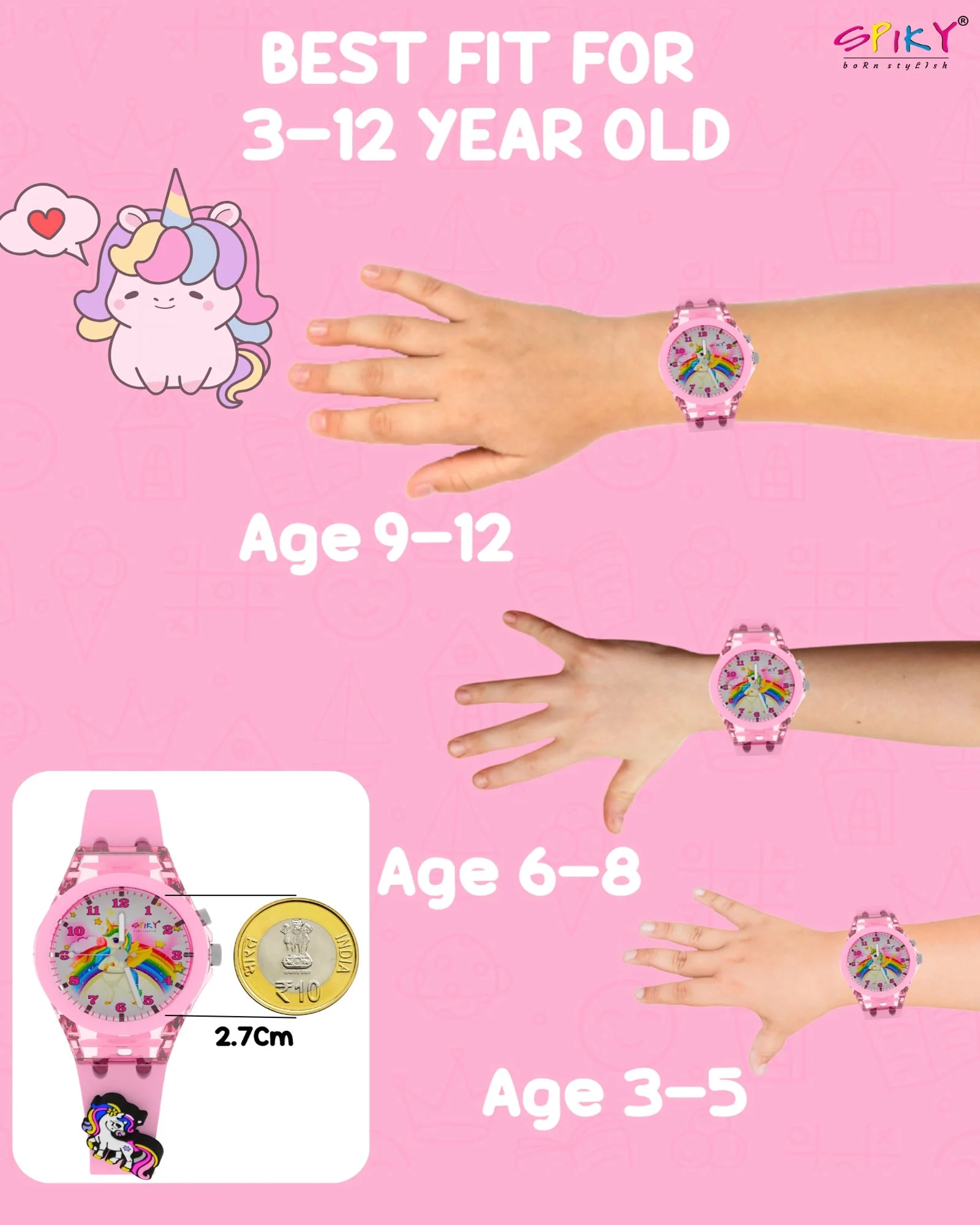 Spiky 3D Rabbit Cartoon Analog Light Watch for Kids - Image 31