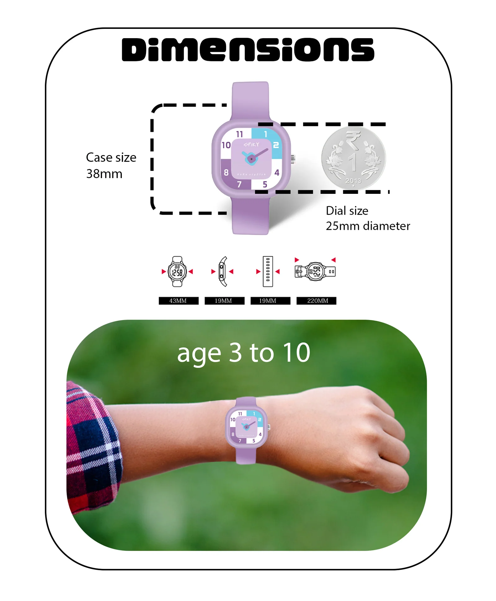 Spiky Eva10 Square Analog Watch for Kids - Image 37